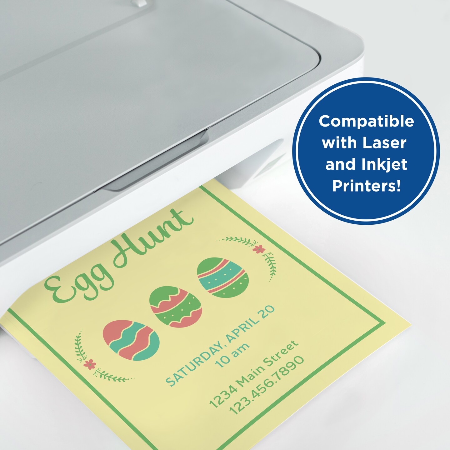 Printworks Easter Cardstock, 200 Sheets, 67lb Heavyweight Cardstock, Includes Pastel Pink, Green, Yellow, Blue, and White Cardstock, 8.5" x 11" (00594)