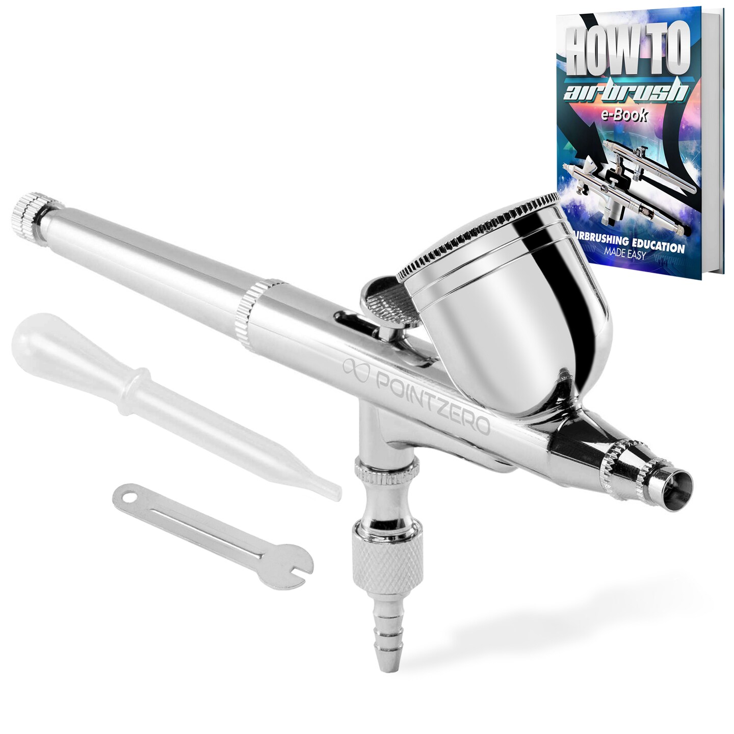 PointZero Dual-action 7cc Gravity-feed Airbrush Set - .3mm Nozzle