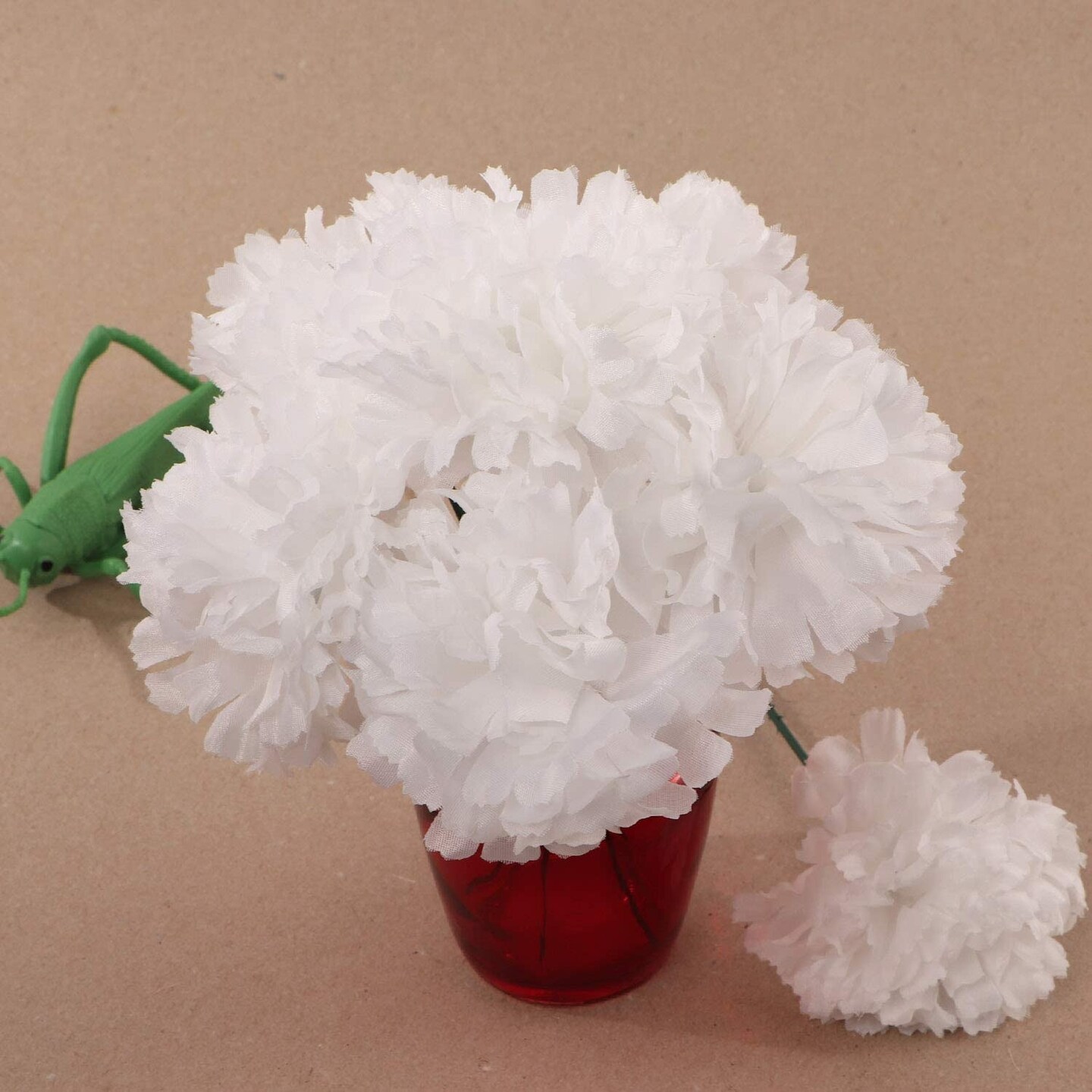 Floral Home White Carnation Flowers, 100-Pack, Artificial Carnation Picks, Silk Fake Carnations, Bulk, for DIY Wedding, Bouquets, Party, &#x26; Event, Home Decor, Floral Home by Artificial Flowers