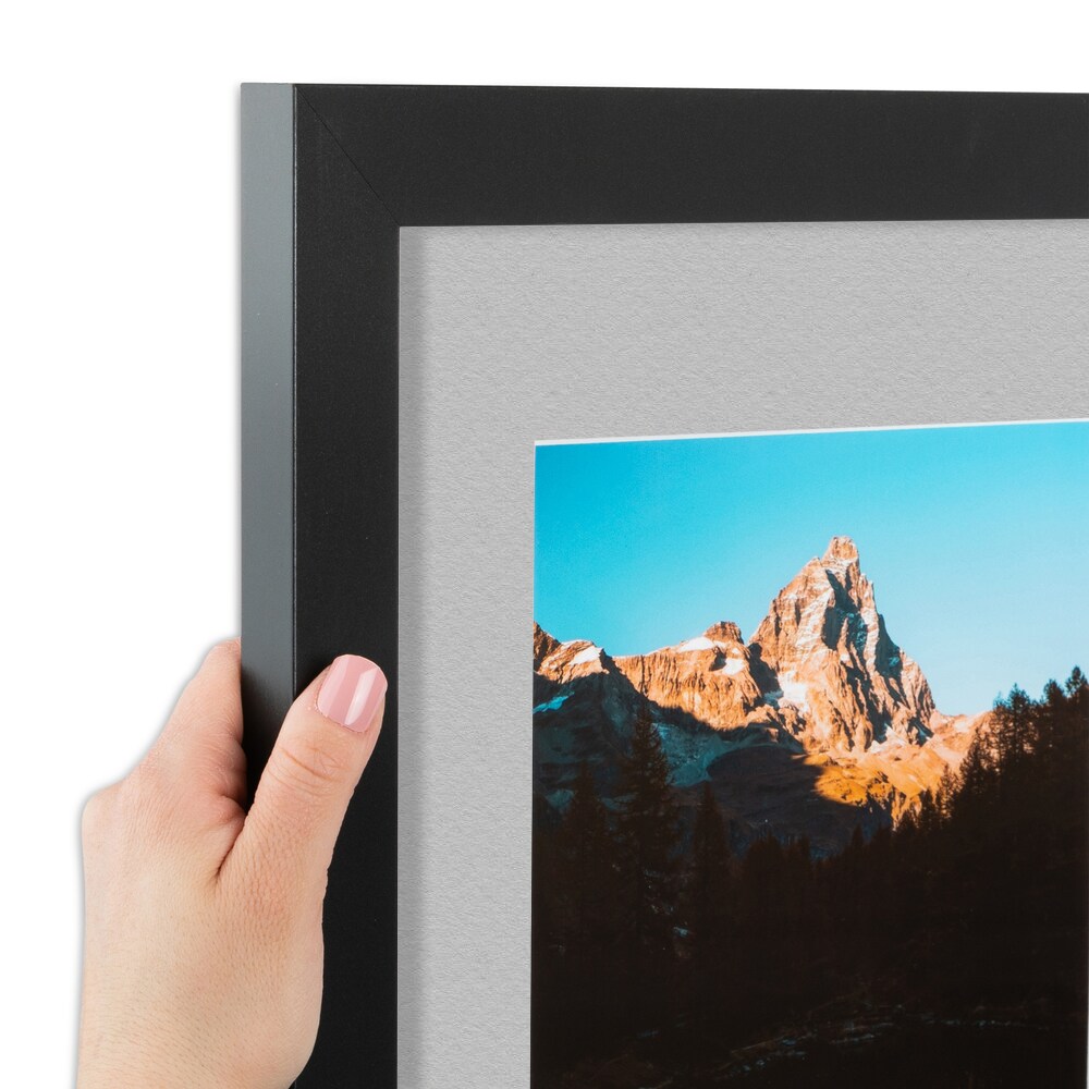 ArtToFrames Collage Photo Picture Frame with 4 - 5x7 inch Openings, Framed in Black with Over 62 Mat Color Options and Plexi Glass (CSM-3926-179)