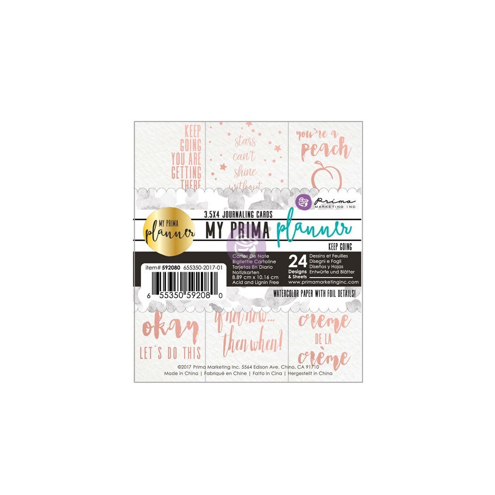 Prima Marketing Inc My Prima Planner Embelishments - Journaling Cards - Keep Going 655350592080