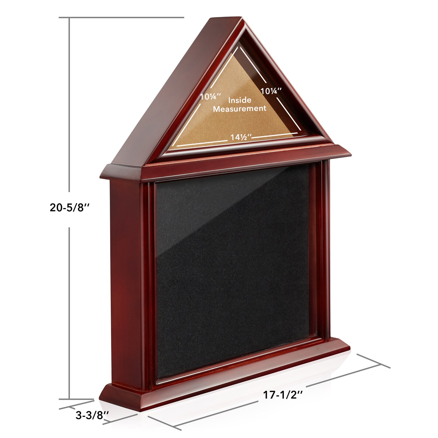 Reminded Flag and Certificate Shadow Box Display Case fits 3' x 5' Home Flown Flag, Solid Wood Mahogany Finish