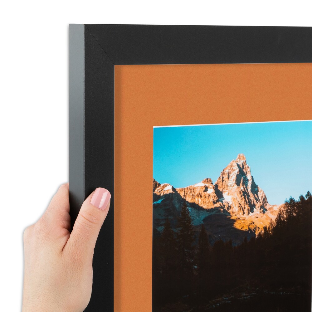 ArtToFrames Collage Photo Picture Frame with 4 - 4x6 inch Openings, Framed in Black with Over 62 Mat Color Options and Plexi Glass (CSM-3926-14)