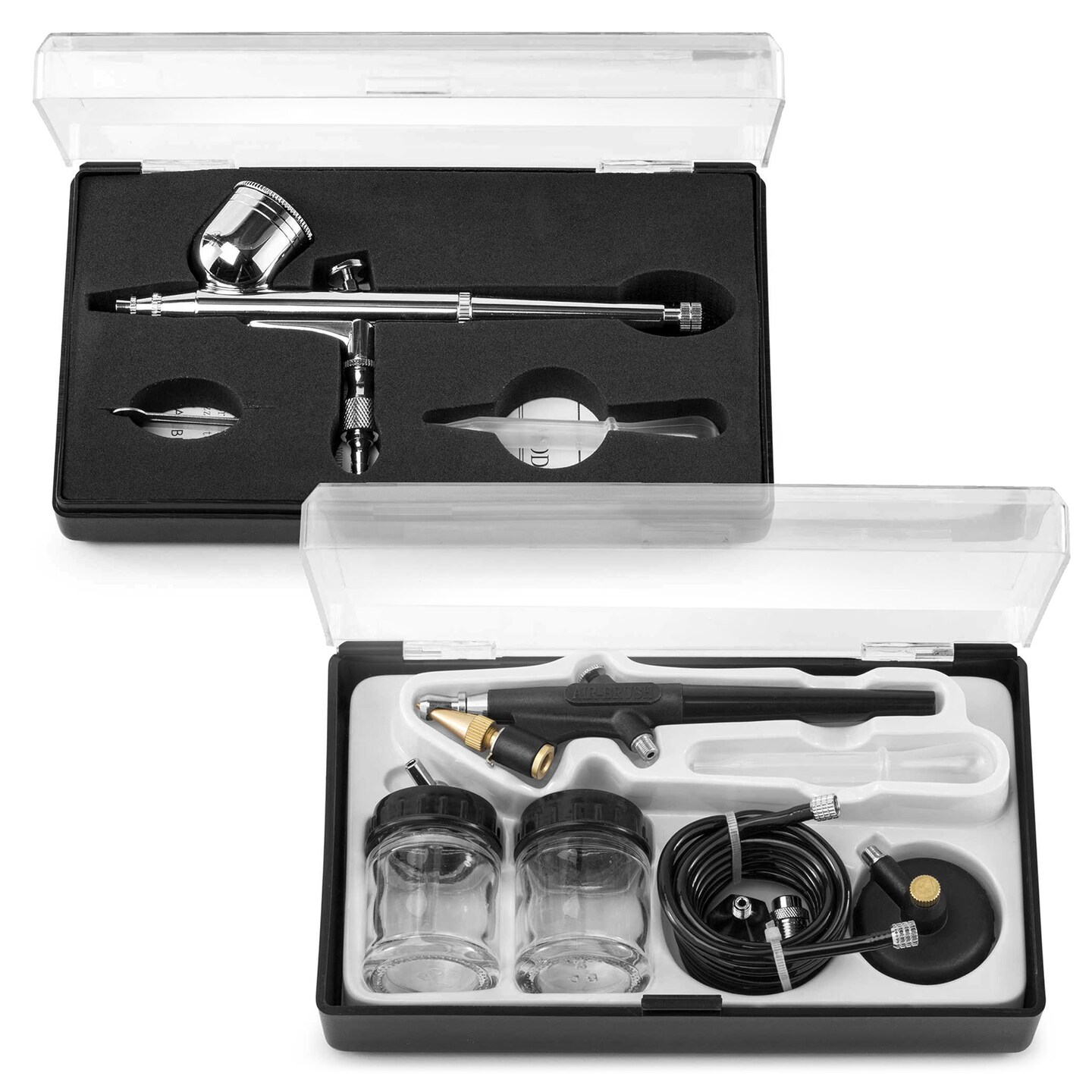 PointZero Pro Multi-purpose Two Airbrush Set - Piston Compressor Kit
