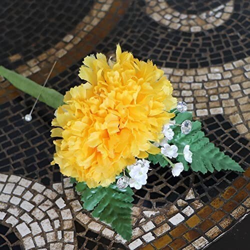 30-Pack Gold Silk Carnation Picks - Elegant Artificial Flowers for Weddings, Home Decor, DIY Projects