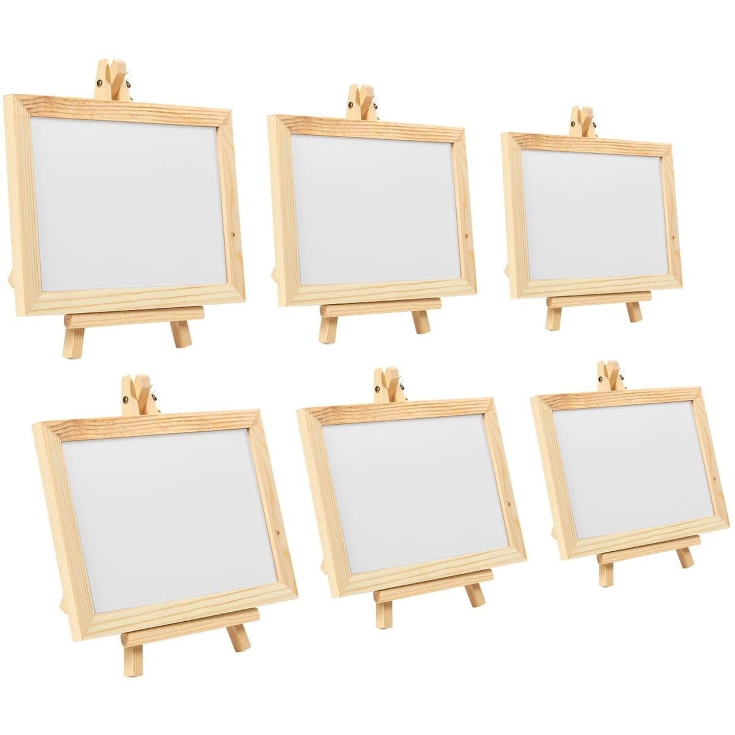 Small White Chalkboards with Easel for Chalk, Liquid Chalk (7 x 7 x 4.25 In, 6 Pack)