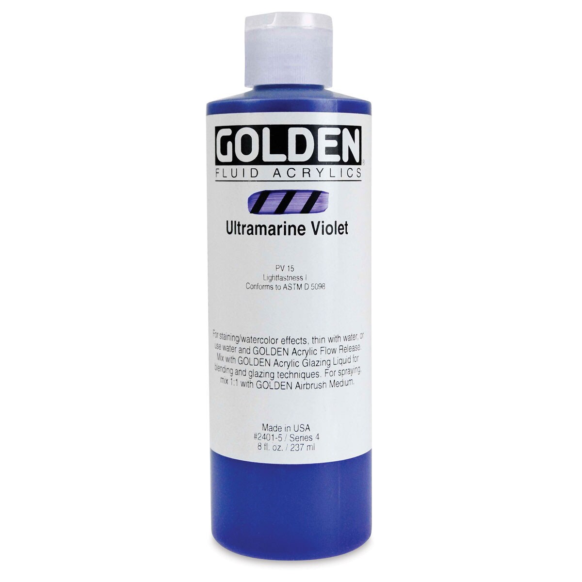 Golden Fluid Acrylics - Ultramarine Violet, 8 oz bottle