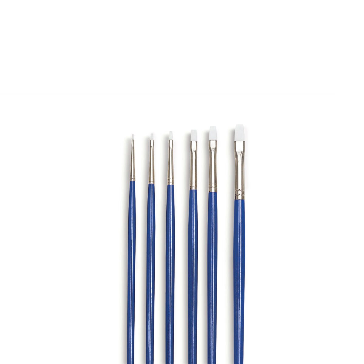 Blick Scholastic Wonder White Brush Set - Flat, Long Handle, Set of 6