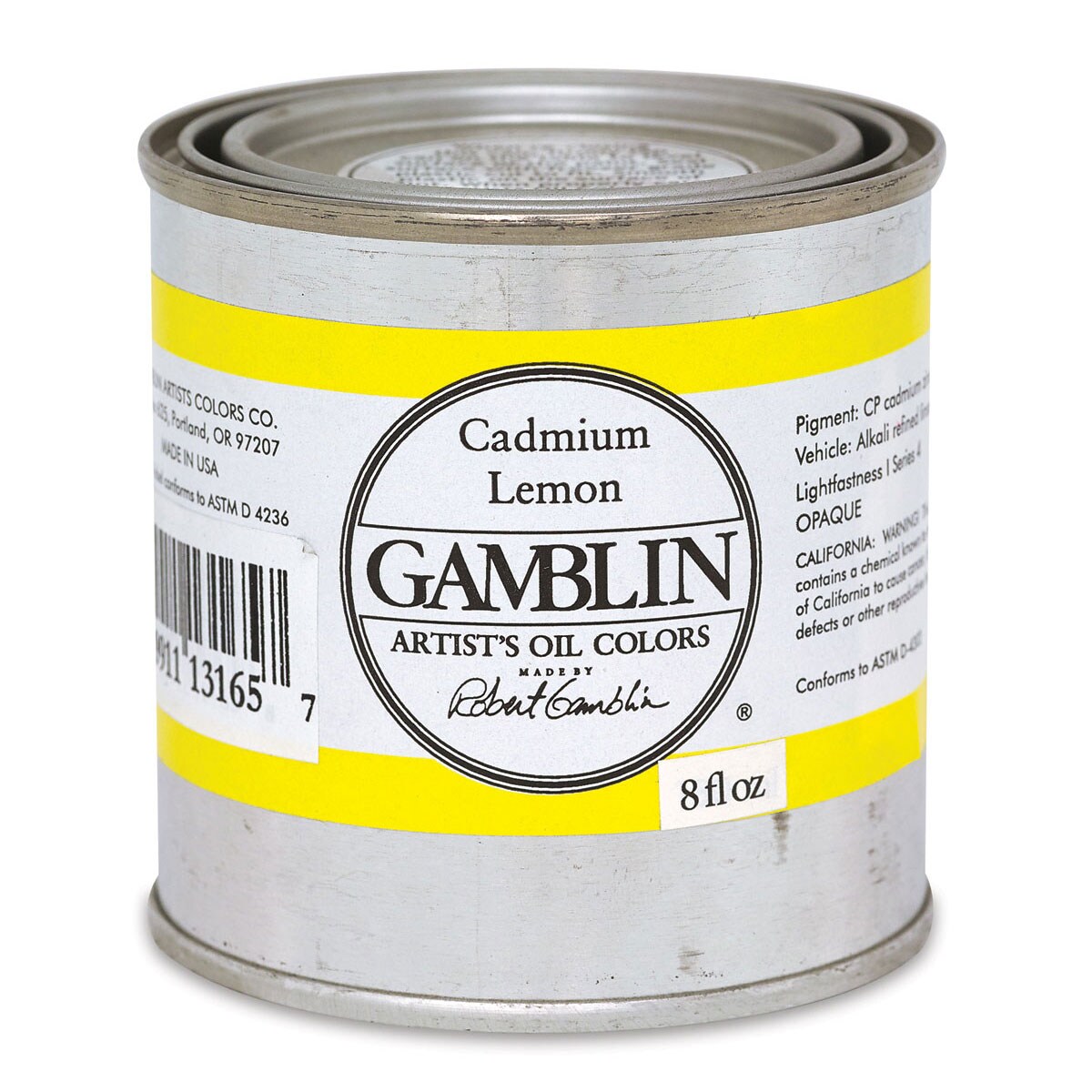Gamblin Artist&#x27;s Oil Color - Cadmium Lemon, 8 oz Can
