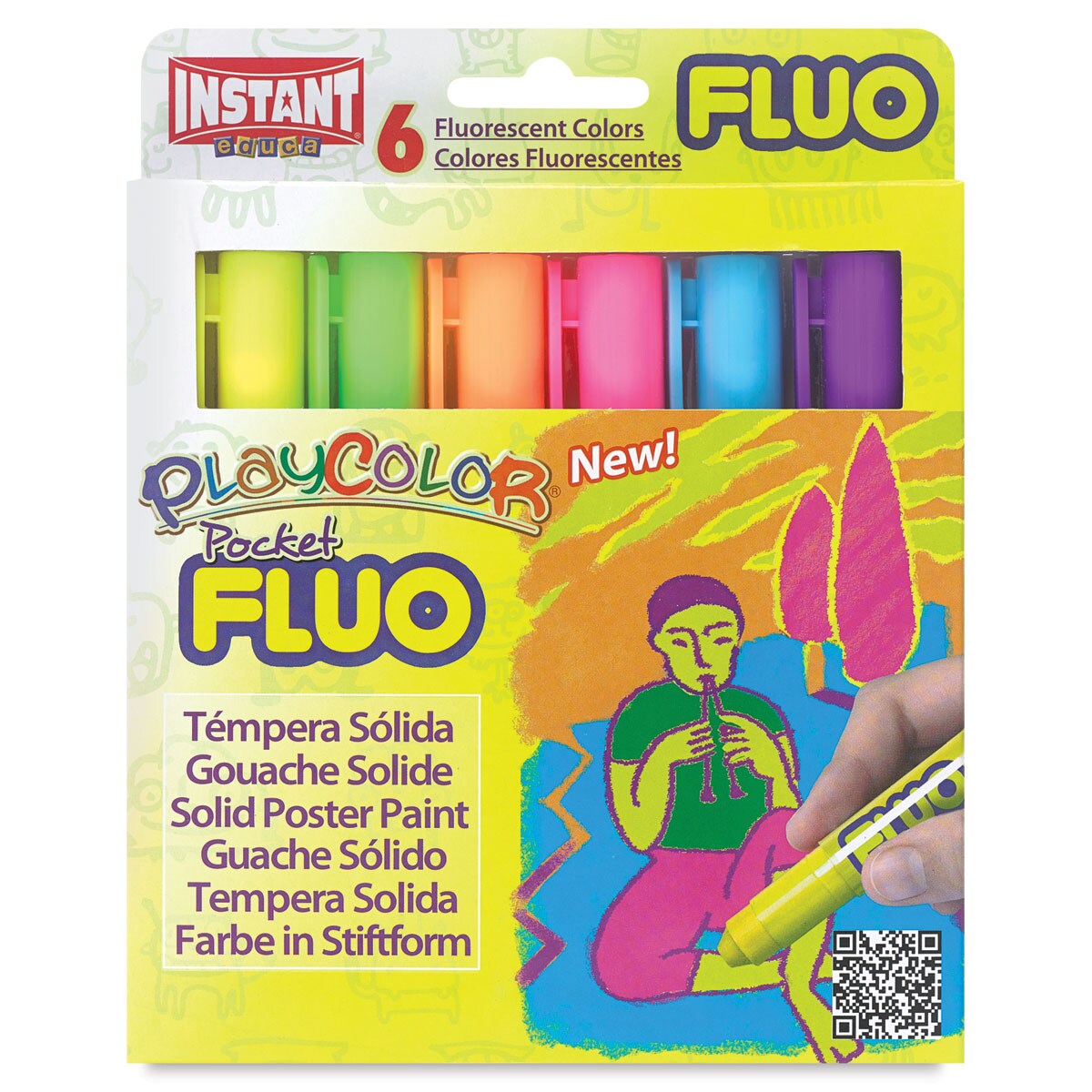 Playcolor - Florescent Colors, Set of 6, Pocket Sized