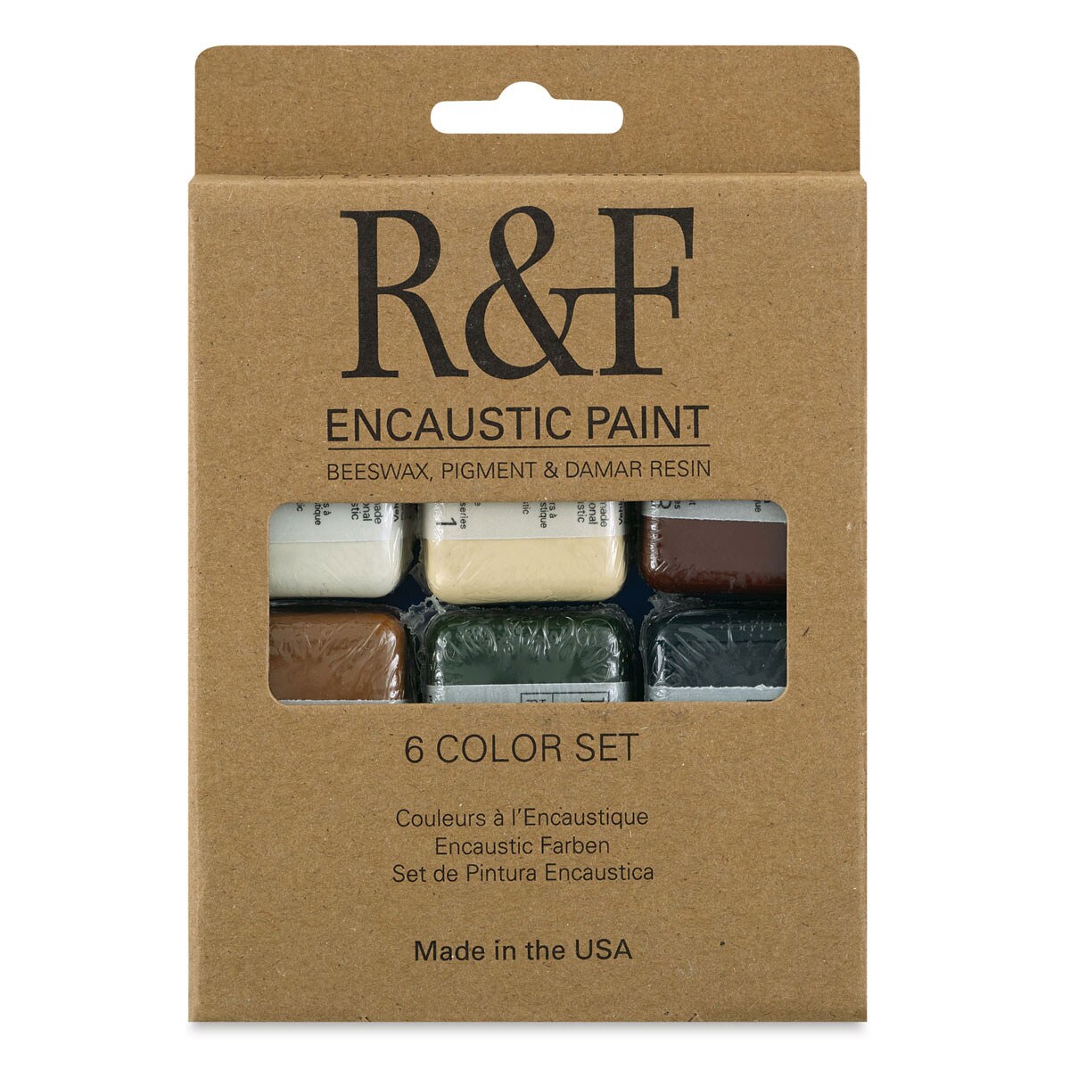 R&#x26;F Encaustic Paint - Set of 6, Earth Tones, 40 ml