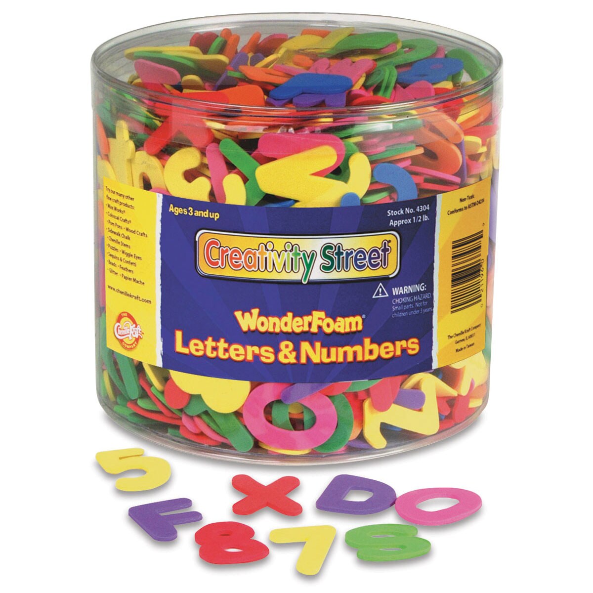 Creativity Street WonderFoam Peel &#x26; Stick - Letters and Numbers, 1/2 lb