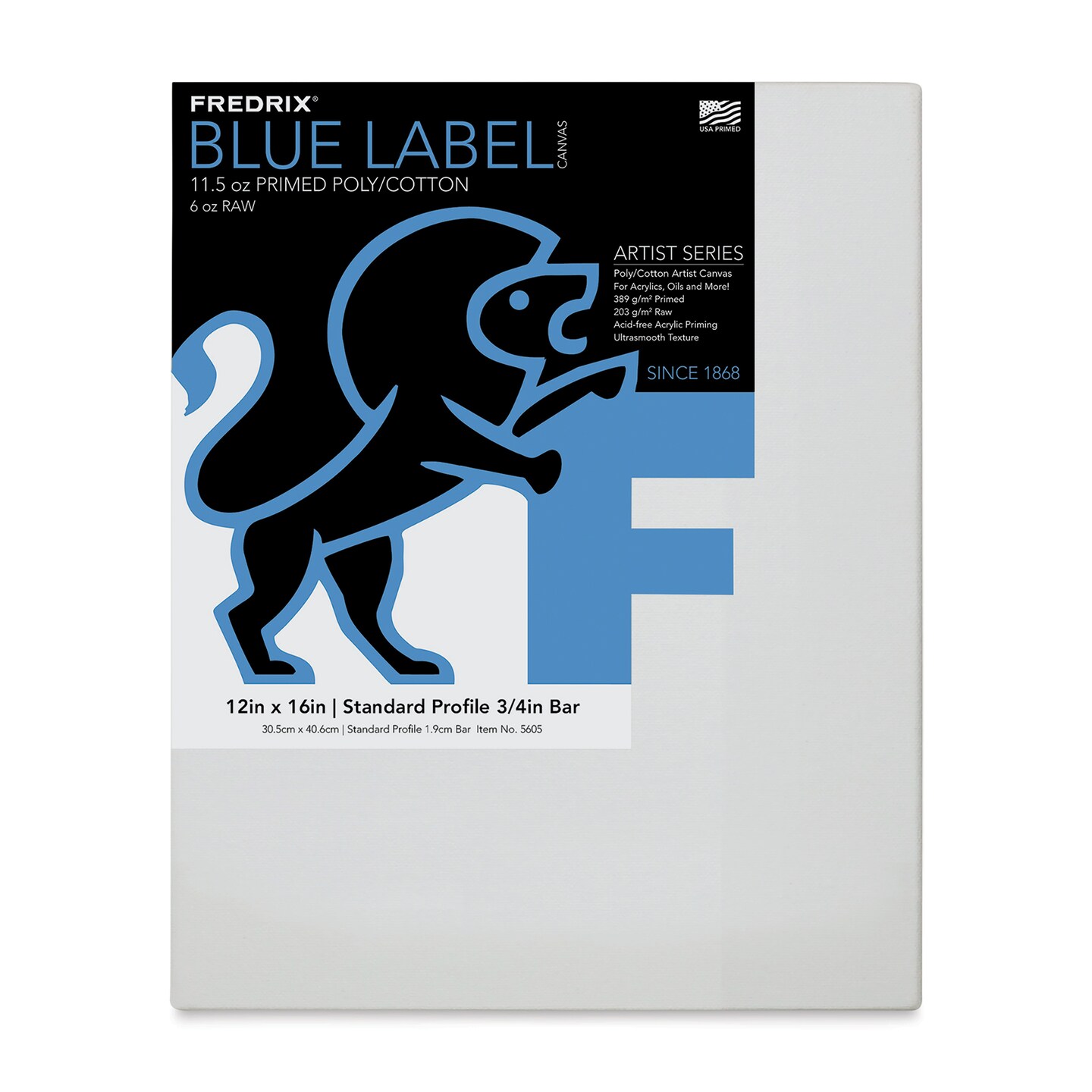 Fredrix Blue Label Cotton Canvas - 12&#x22; x 16&#x22;, 3/4&#x22; Profile