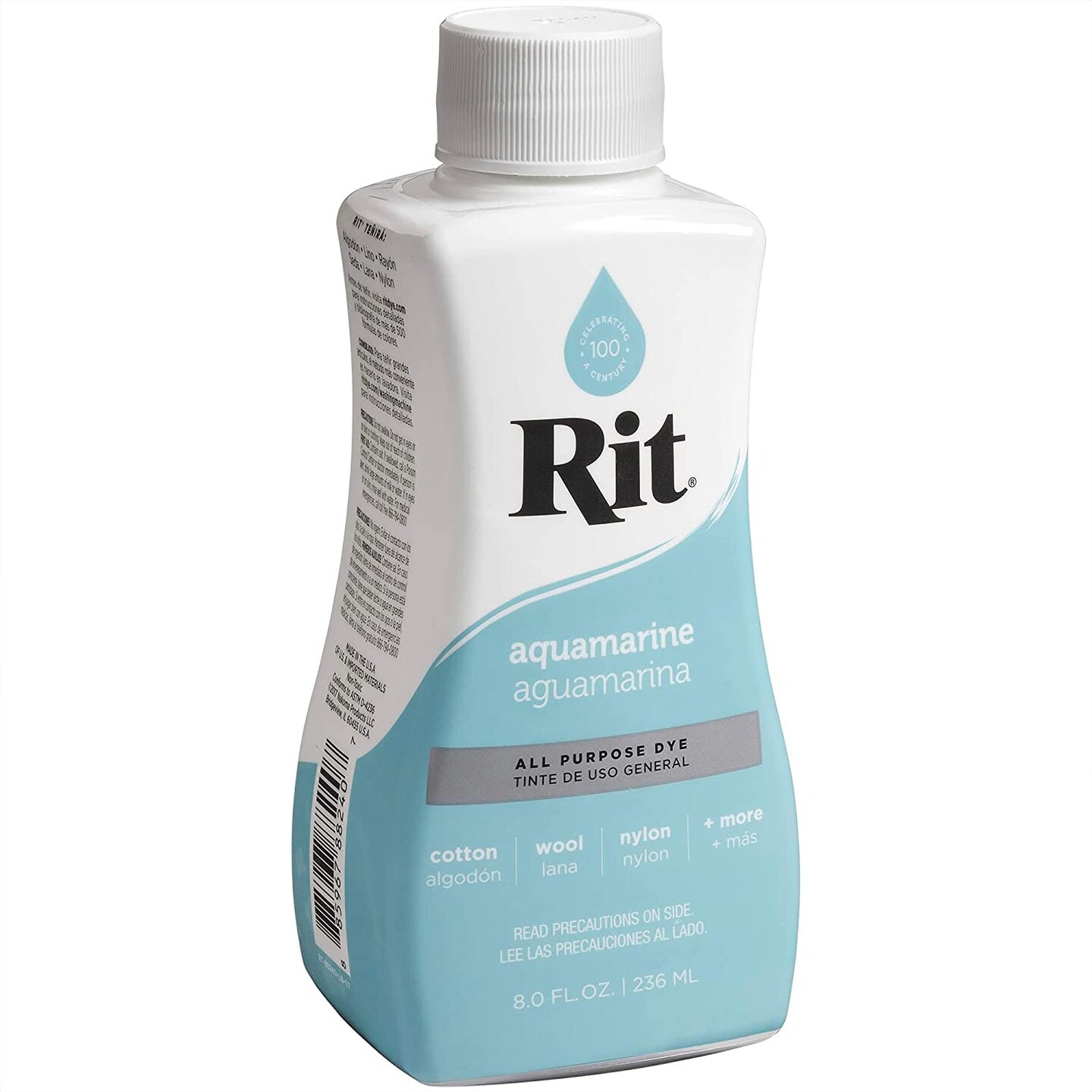 Rit Dye Liquid Aquamarine All-Purpose Dye 8oz, Pixiss Tie Dye Accessories Bundle