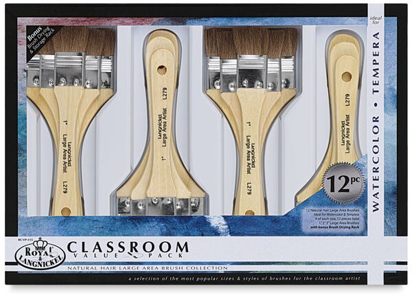 Royal &#x26; Langnickel Natural Hair Classroom Value Pack - Large Area, Set of 12