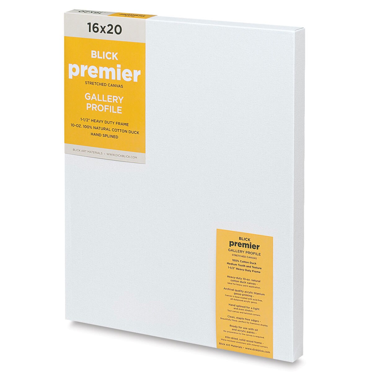 Blick Premier Stretched Cotton Canvas - Gallery Profile, Splined, 16" x 20"