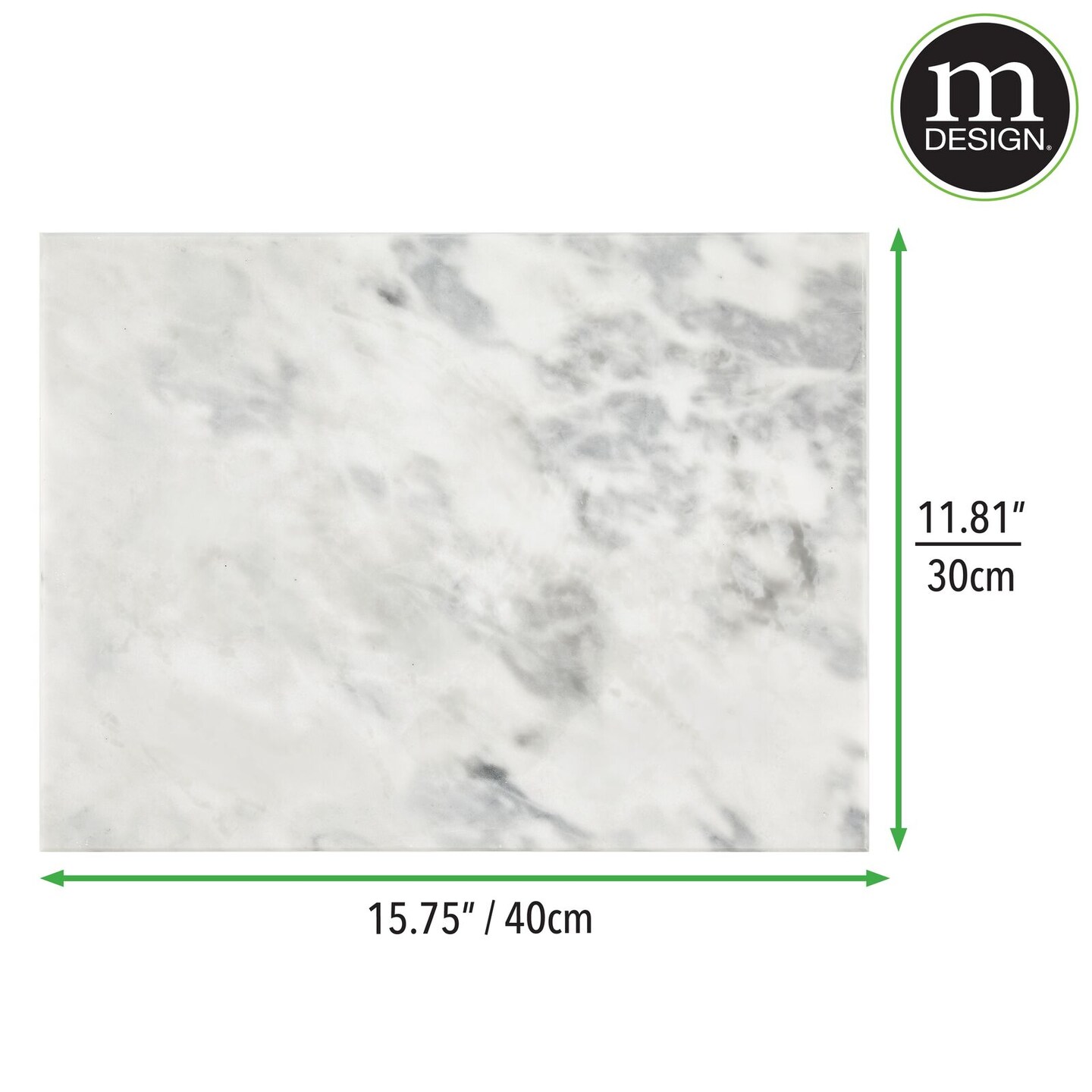 mDesign Modern Marble Pastry Board - Marble