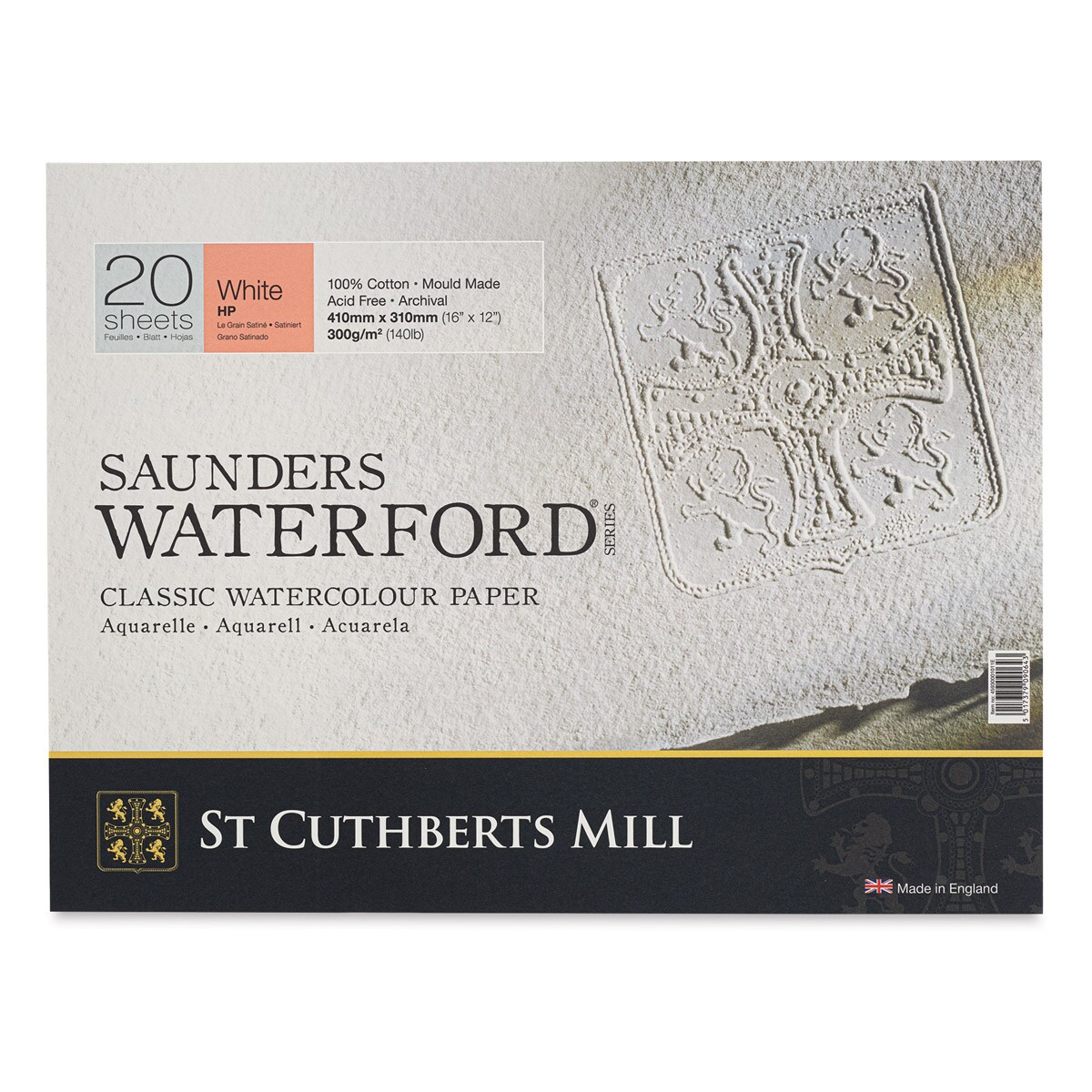 Saunders Waterford Watercolor Block - 12" x 16", Hot Press, 140 lb, 20 Sheets