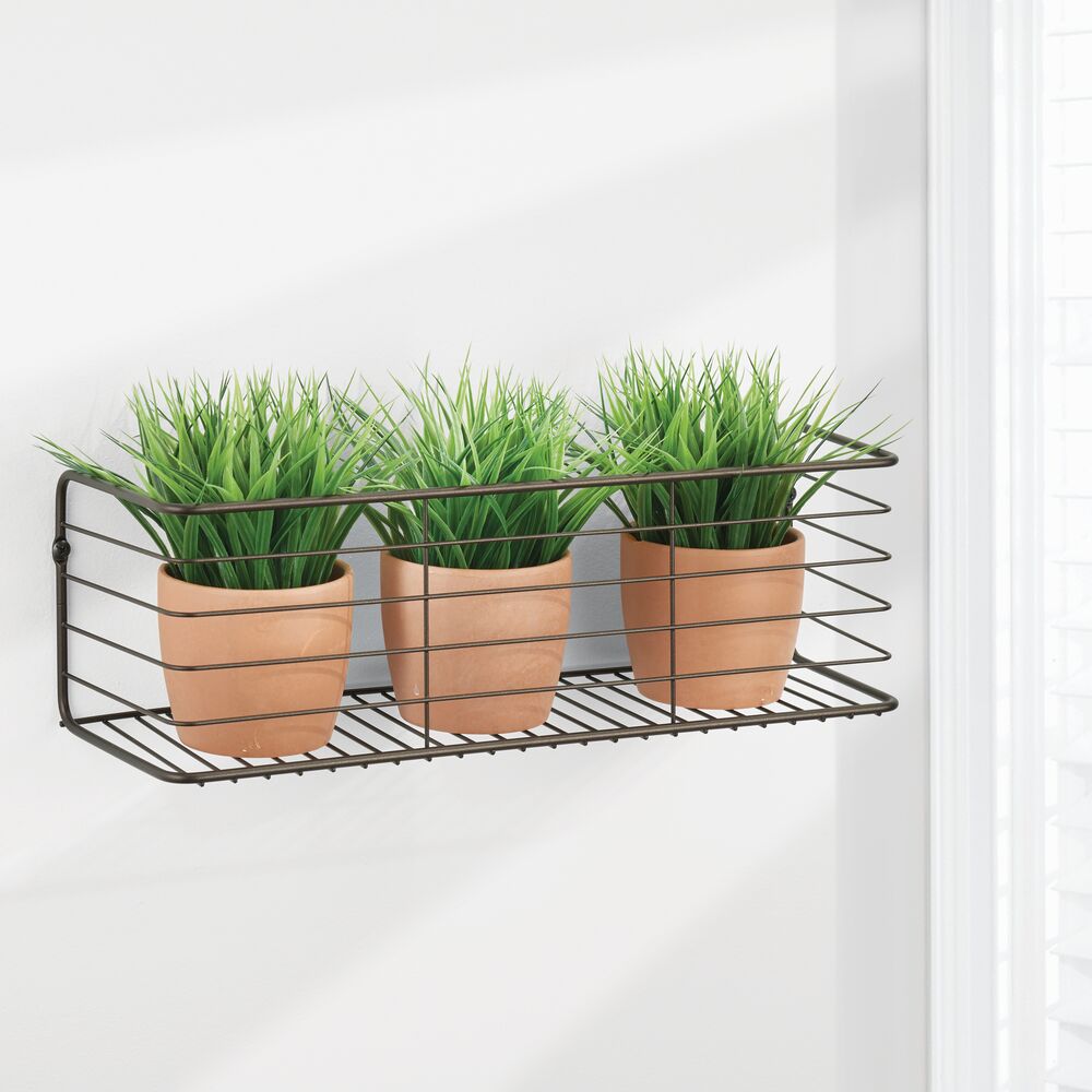 mDesign Wide Metal Wall Mount Storage Organizer Display Shelf Michaels