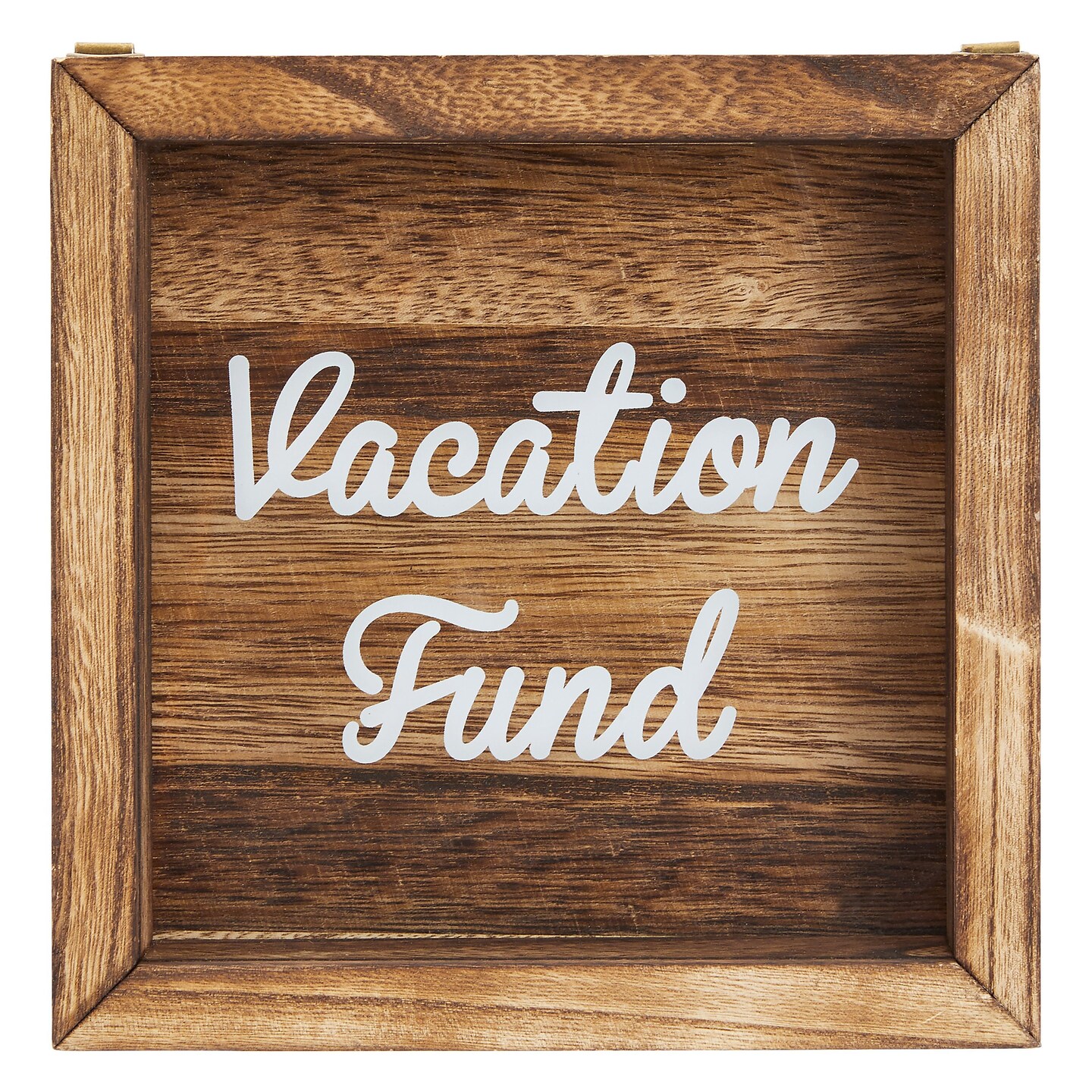 Wooden Vacation Fund Box, Travel Savings Piggy Bank for Adults, Adventure, Wedding, Honeymoon (7.1 x 1.8 In)