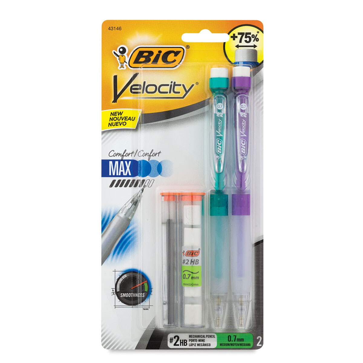 Bic Velocity Max Mechanical Pencil Set - 0.7 mm, Pkg of 2