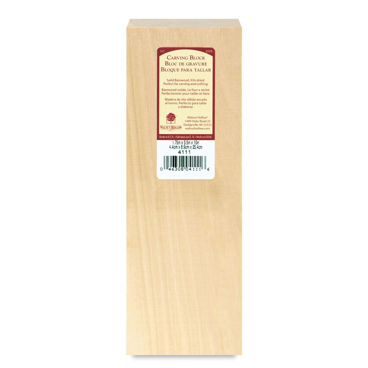 Walnut Hollow Basswood Carving Block - 1-3/4&#x22; x 3-1/2&#x22; x 10&#x22;