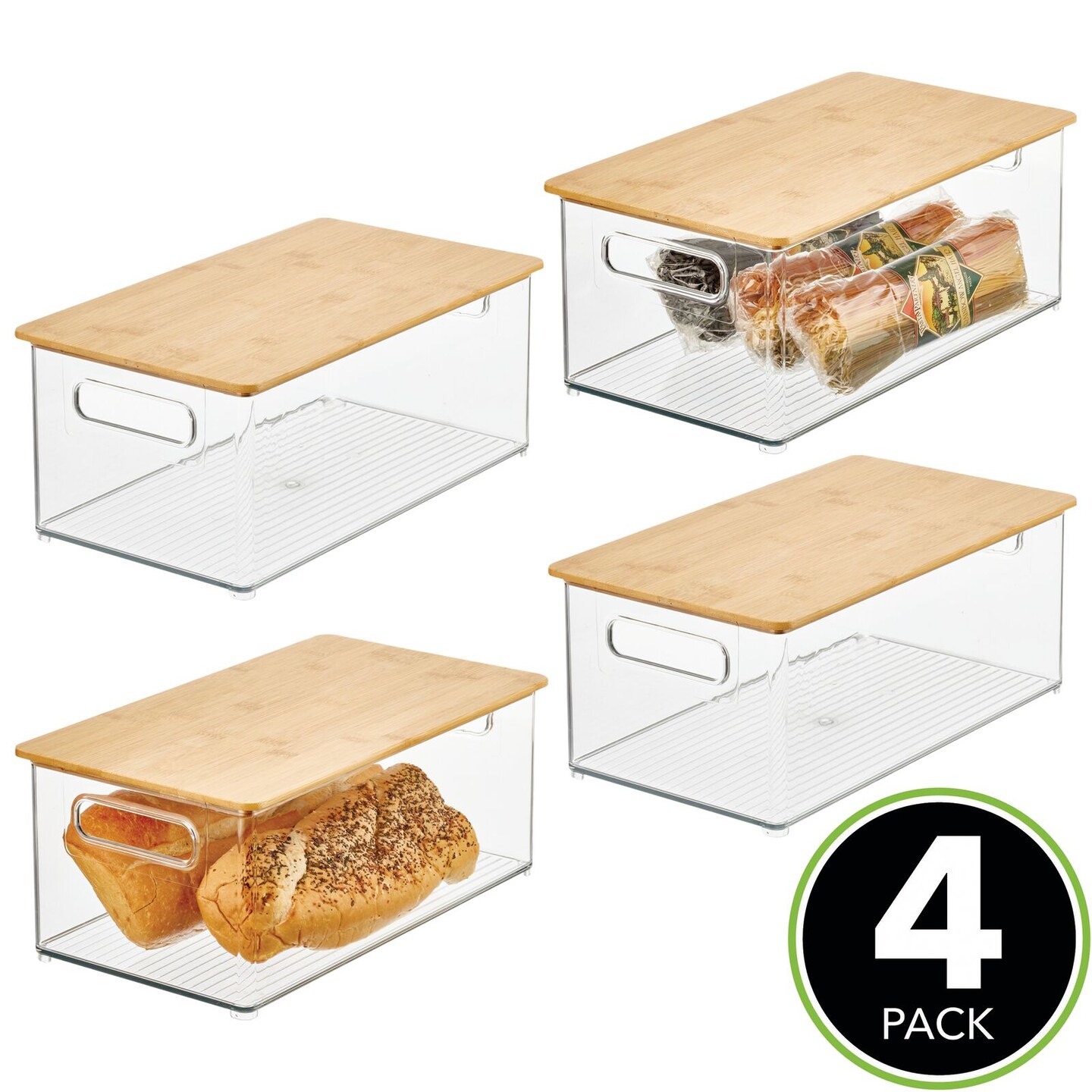 mDesign Plastic Kitchen Food Storage Bin with Lid 4 Pack Michaels
