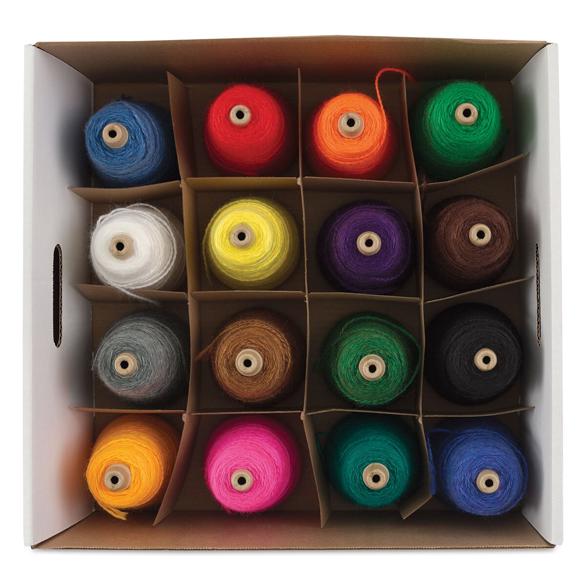 Trait-tex Bright Intermediate Rug Yarn - 2 ply, Set of 16 Cones