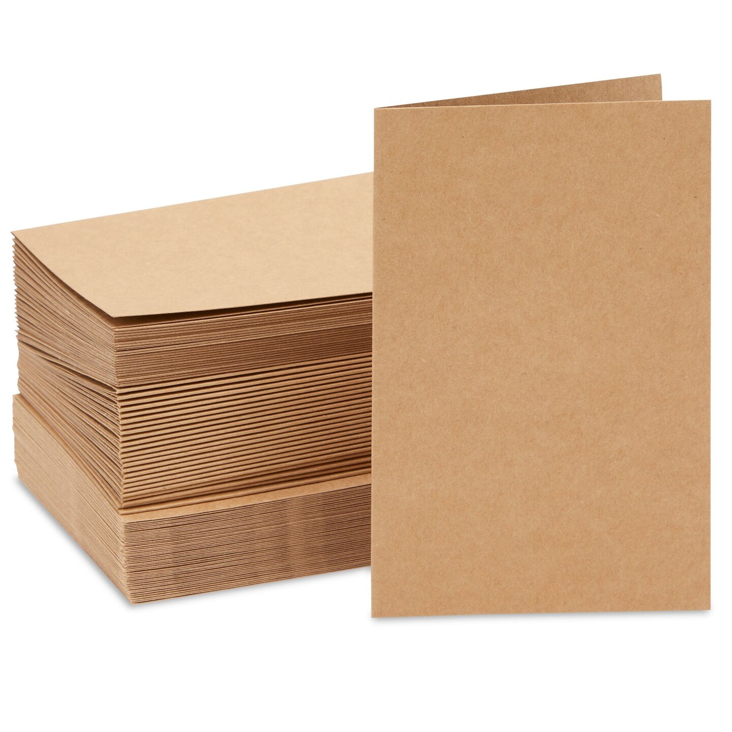 48 Pack Kraft Brown Blank Greeting Cards with Envelopes, Folded