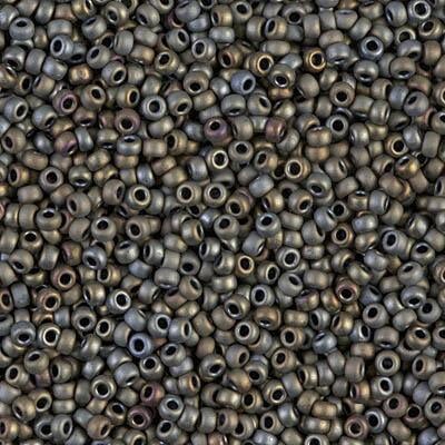 Miyuki 11 Round Seed Bead, 11-2012, Matte Metallic Tawny Gray, 13 grams