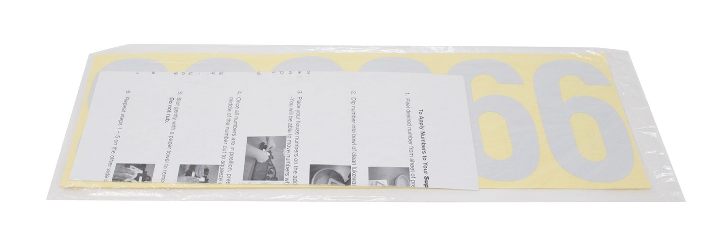 Address America  Pack of 44 Pre-Cut Reflective Numbers 4&#x22;  white reflective