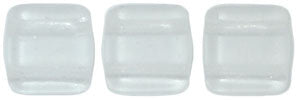 Czechmate 6mm Square Glass Czech Two Hole Tile Bead, Matte Crystal