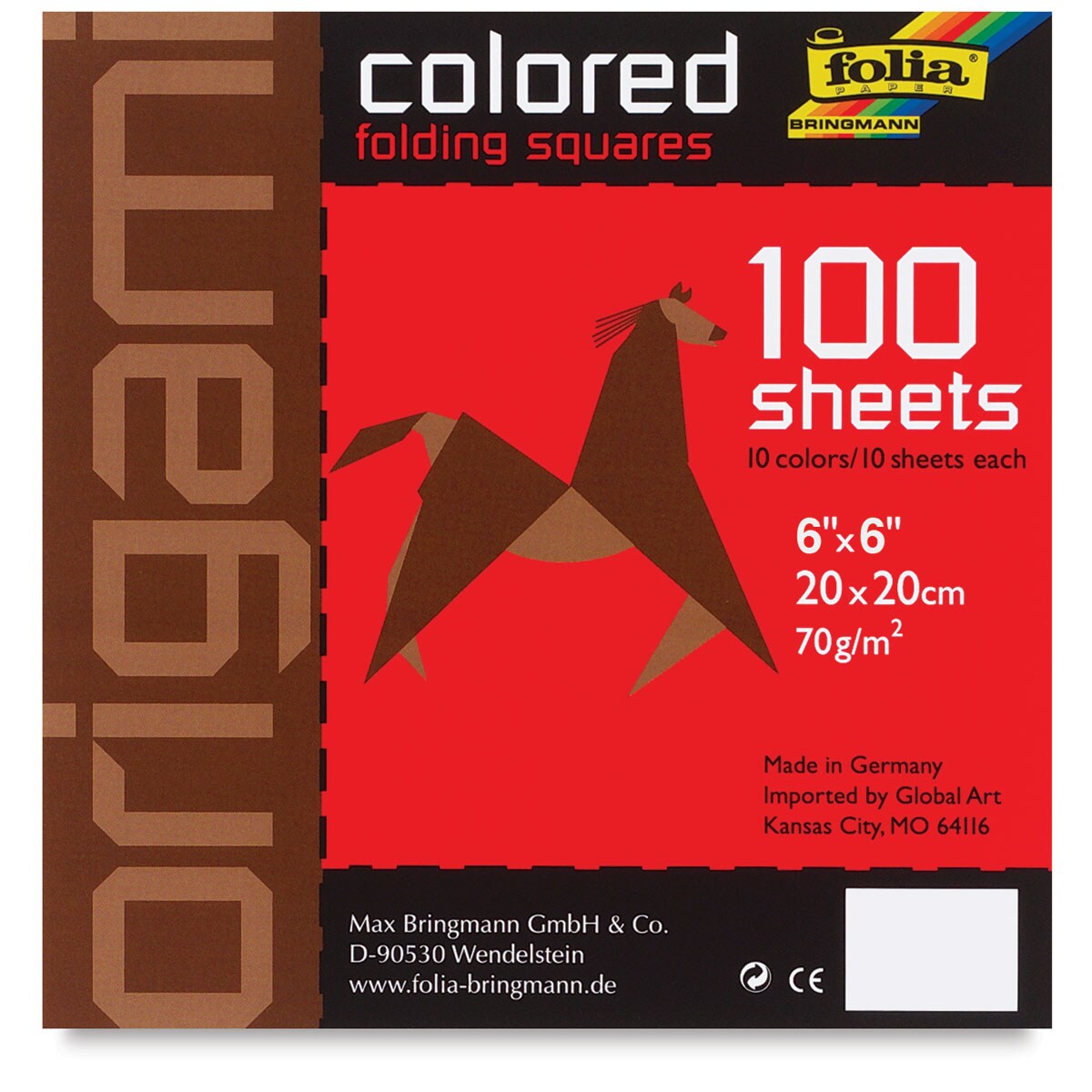 Folia Oragami Sheets - 6&#x22; x 6&#x22;, Assorted, 100 Sheets