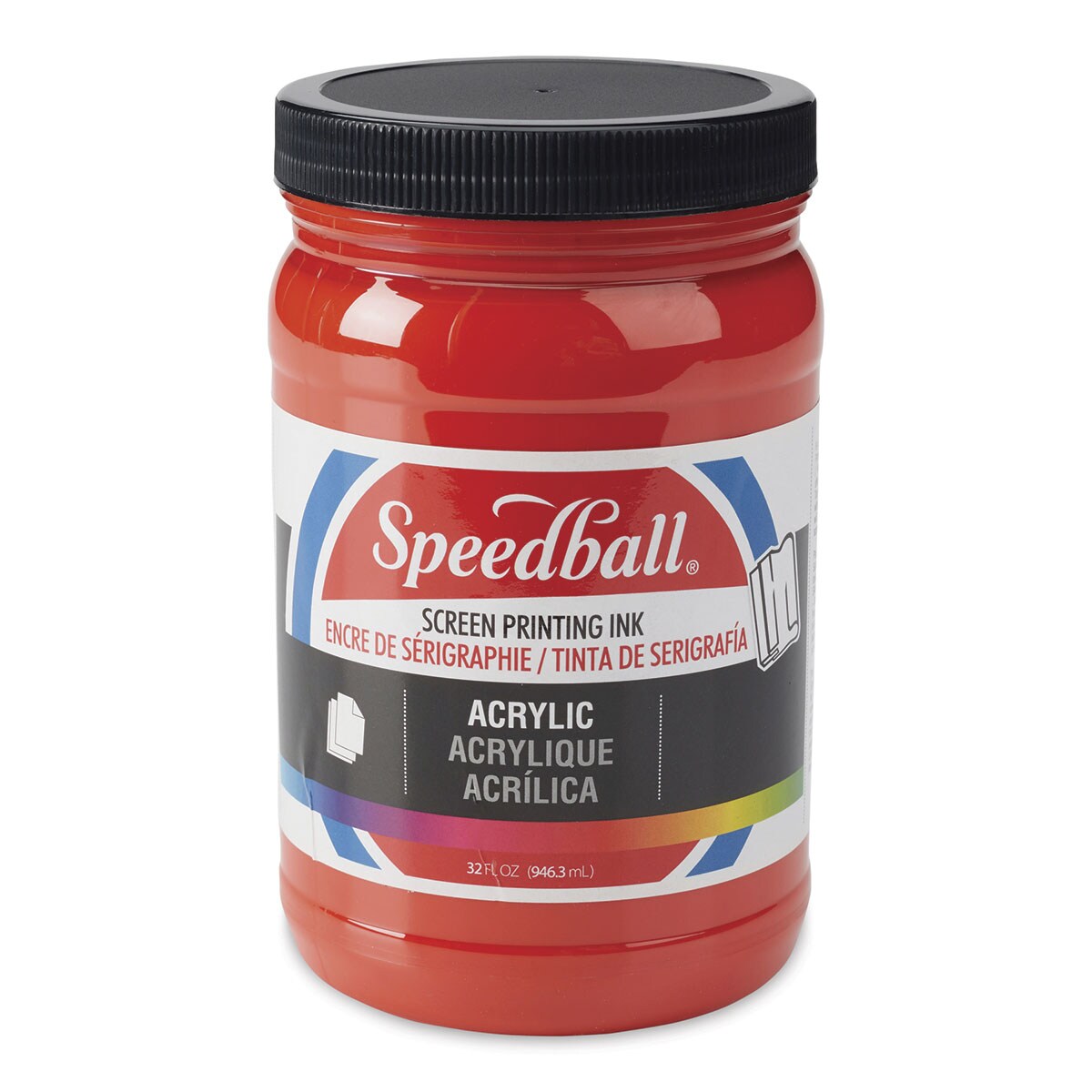 Speedball Permanent Acrylic Screen Printing Ink - Fire Red, Quart