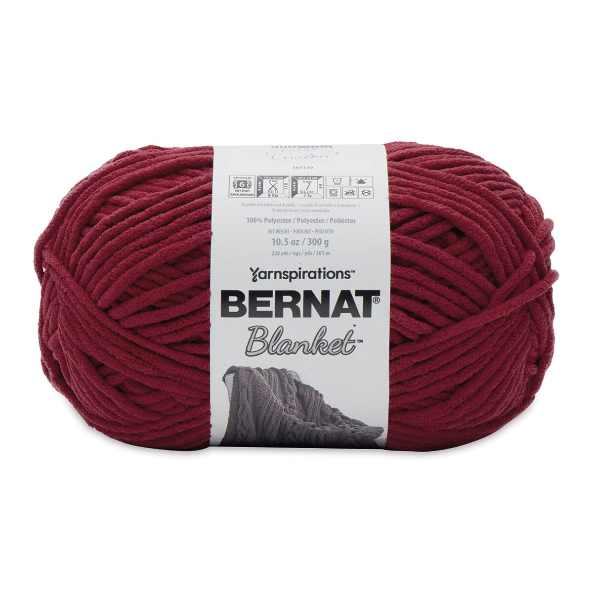 Bernat Blanket Yarn - Crimson, 220 yards