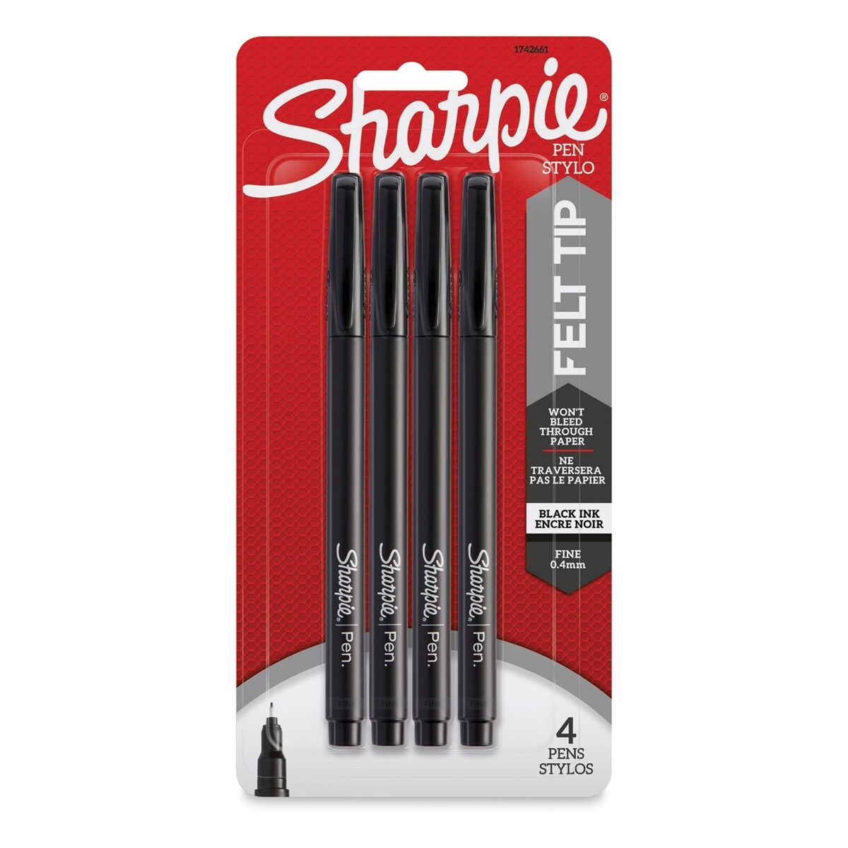 Sharpie Pens - Black, Fine Point, Set of 4