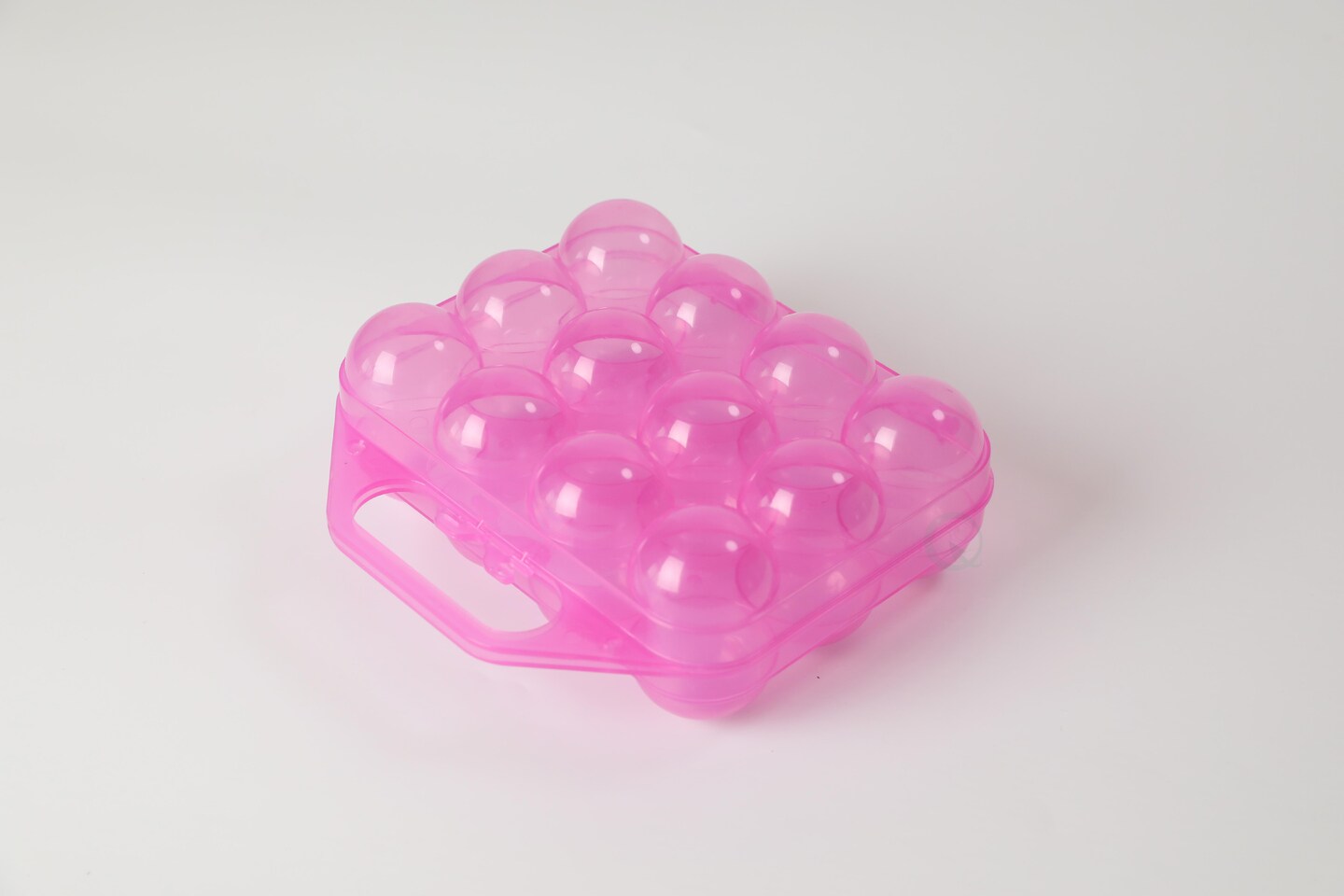 Clear Plastic Egg Carton 12 Egg Holder Carrying Case with Handle Blue