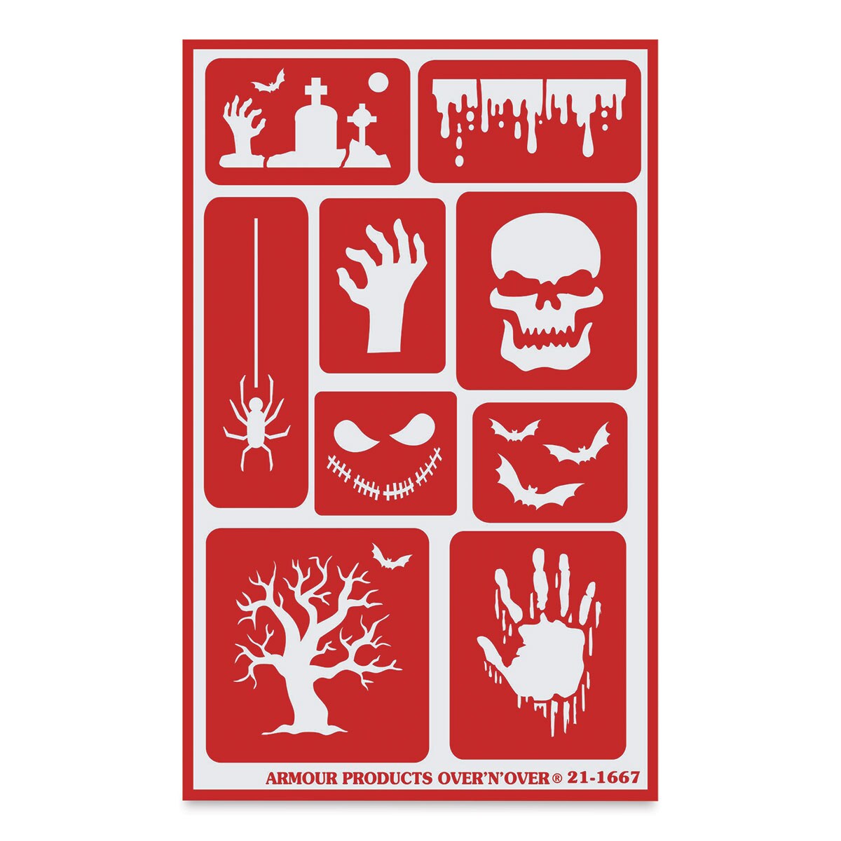 Armour Over &#x2018;N&#x2019; Over Glass Etching Stencil - Halloween