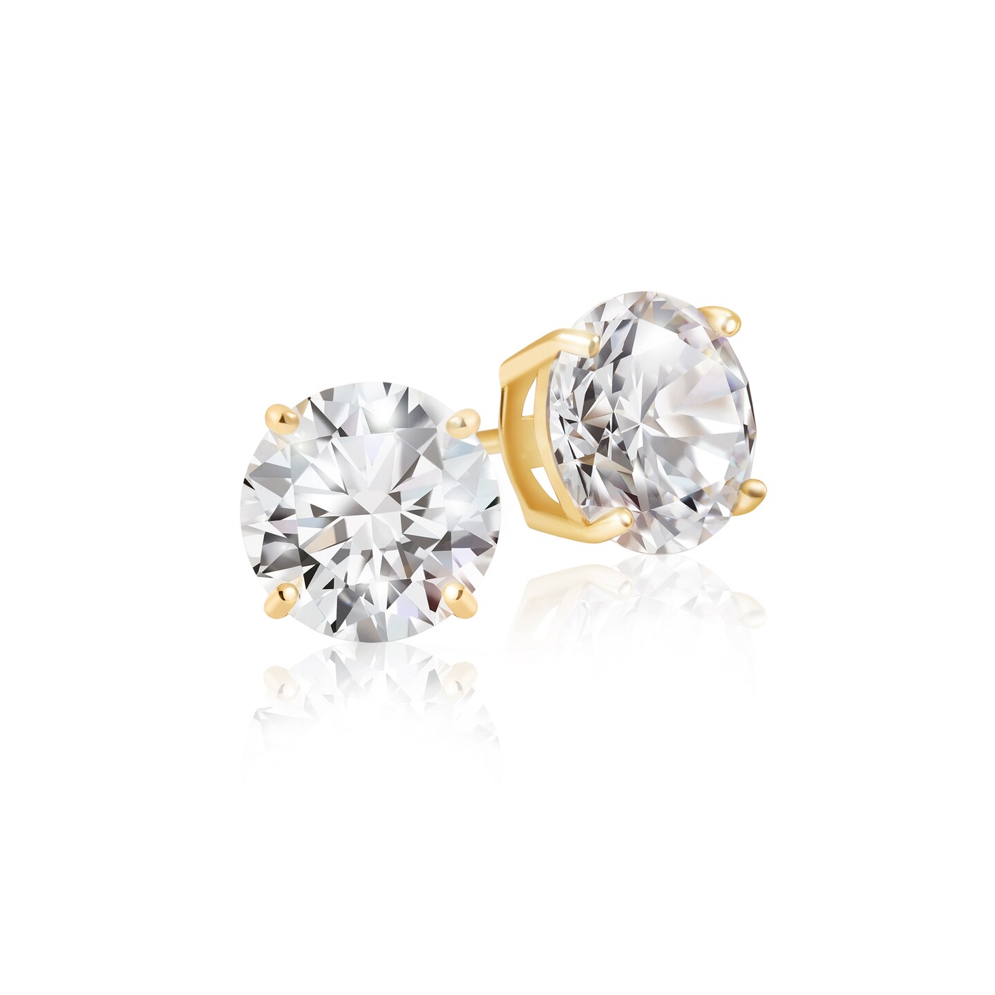 Cubic Zirconia Solitaire Stud Earrings Set in 14K White Gold | Peoples  Jewellers