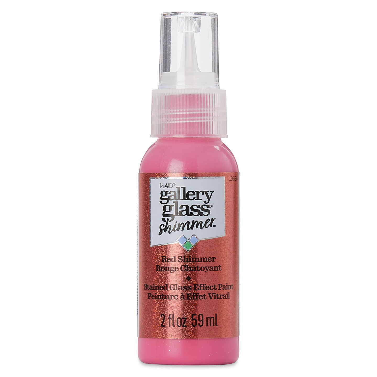 Plaid Gallery Glass Paint - Shimmer Red, 2 oz