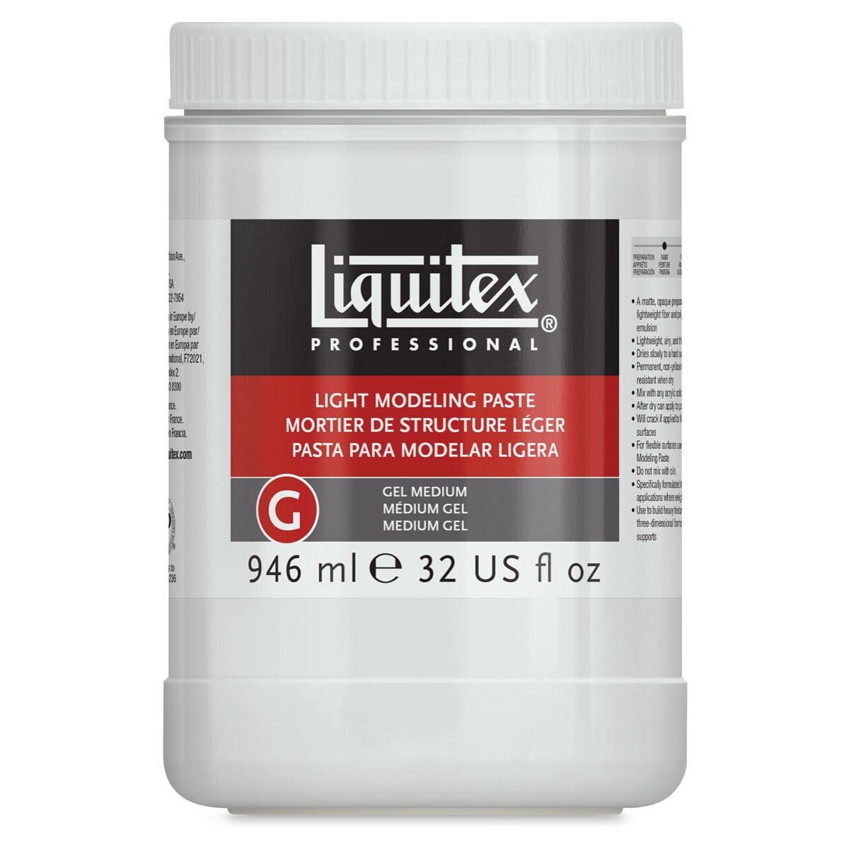 Liquitex Light Modeling Paste - 32oz Jar