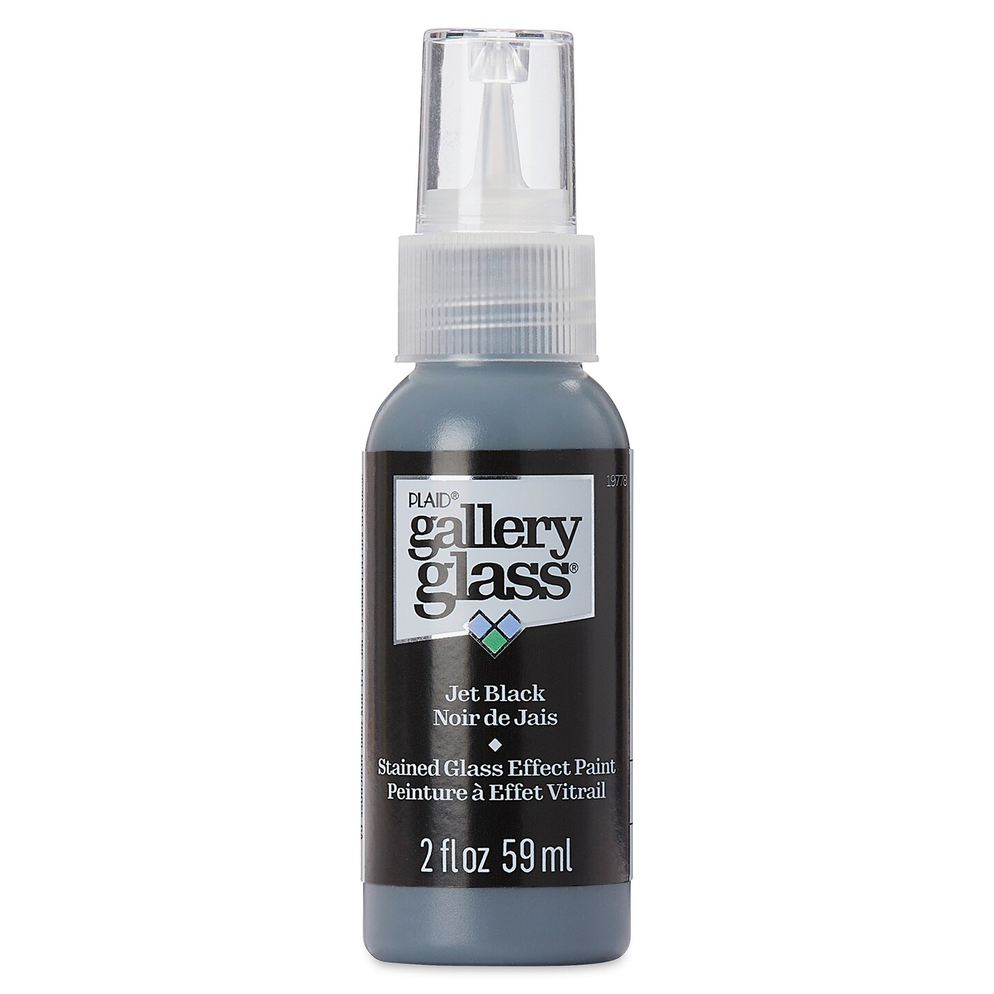 Plaid Gallery Glass Paint - Jet Black, 2 oz
