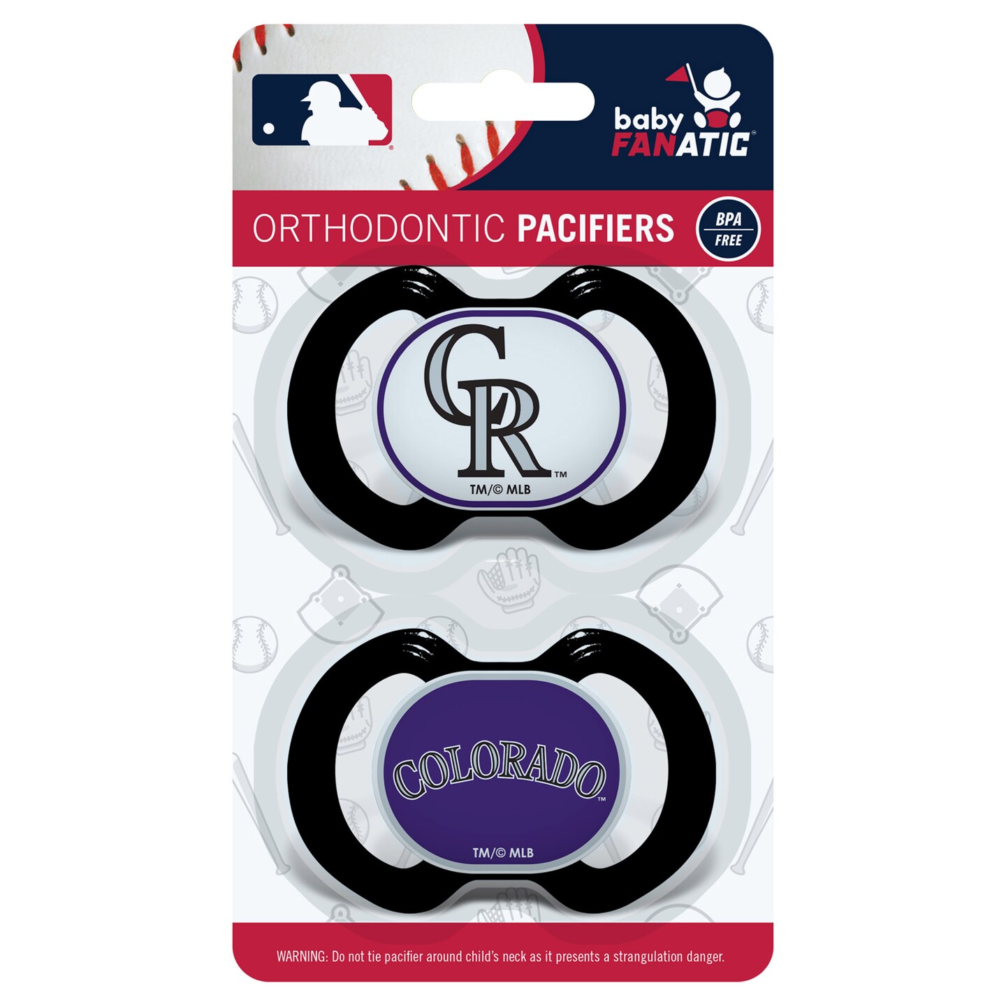 BabyFanatic Pacifier 2-Pack - MLB Colorado Rockies - Officially