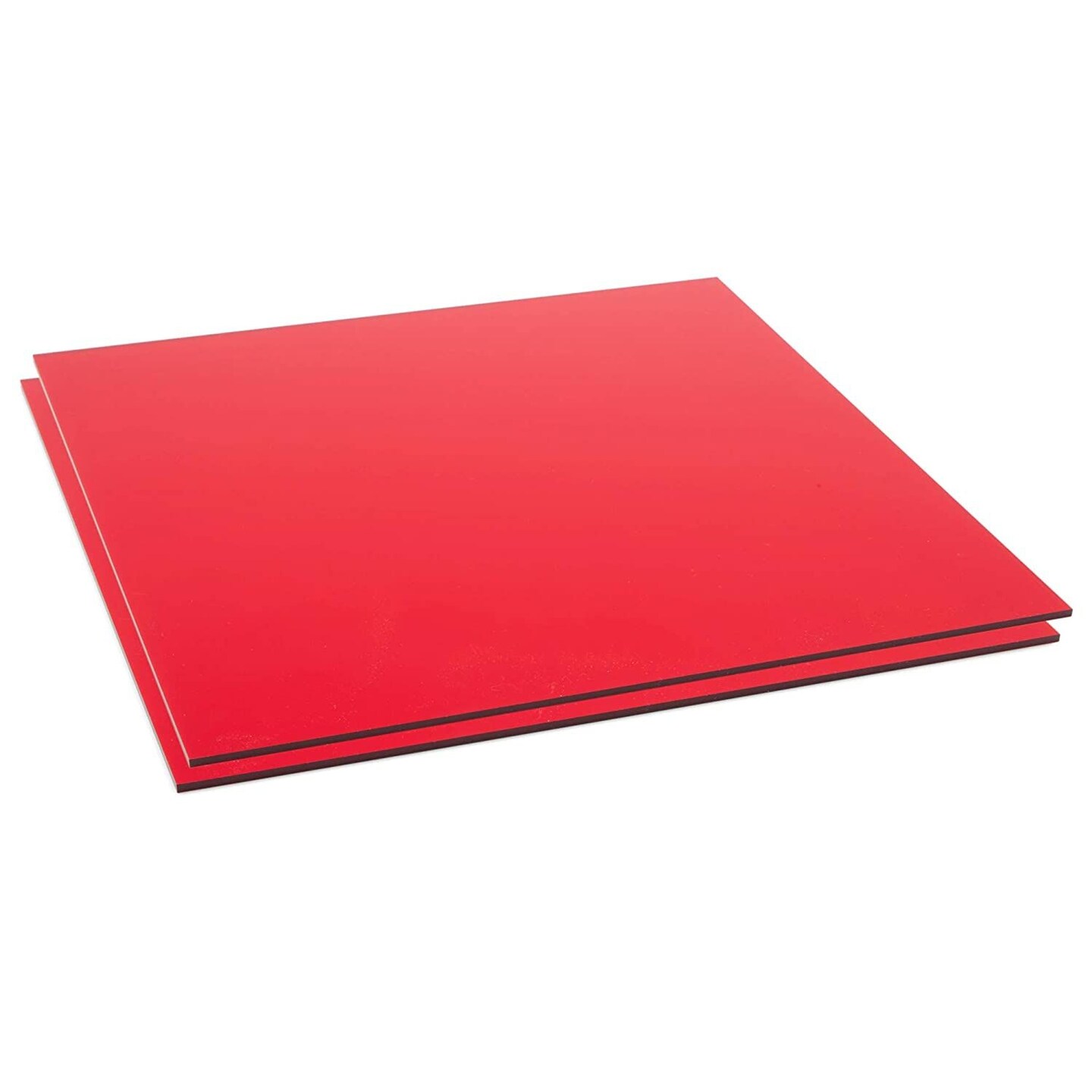 2 Pack Translucent Red Cast Acrylic Sheet, 1/8 Inch Thick (12 x 12 Inches)