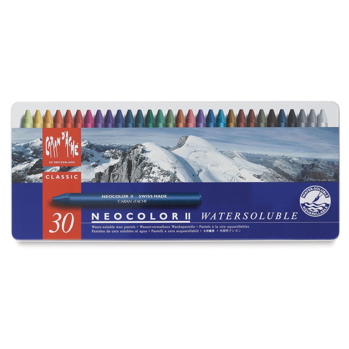 Caran d&#x27;Ache Neocolor II Aquarelle Artists&#x27; Pastel Set - Assorted Colors, Set of 30