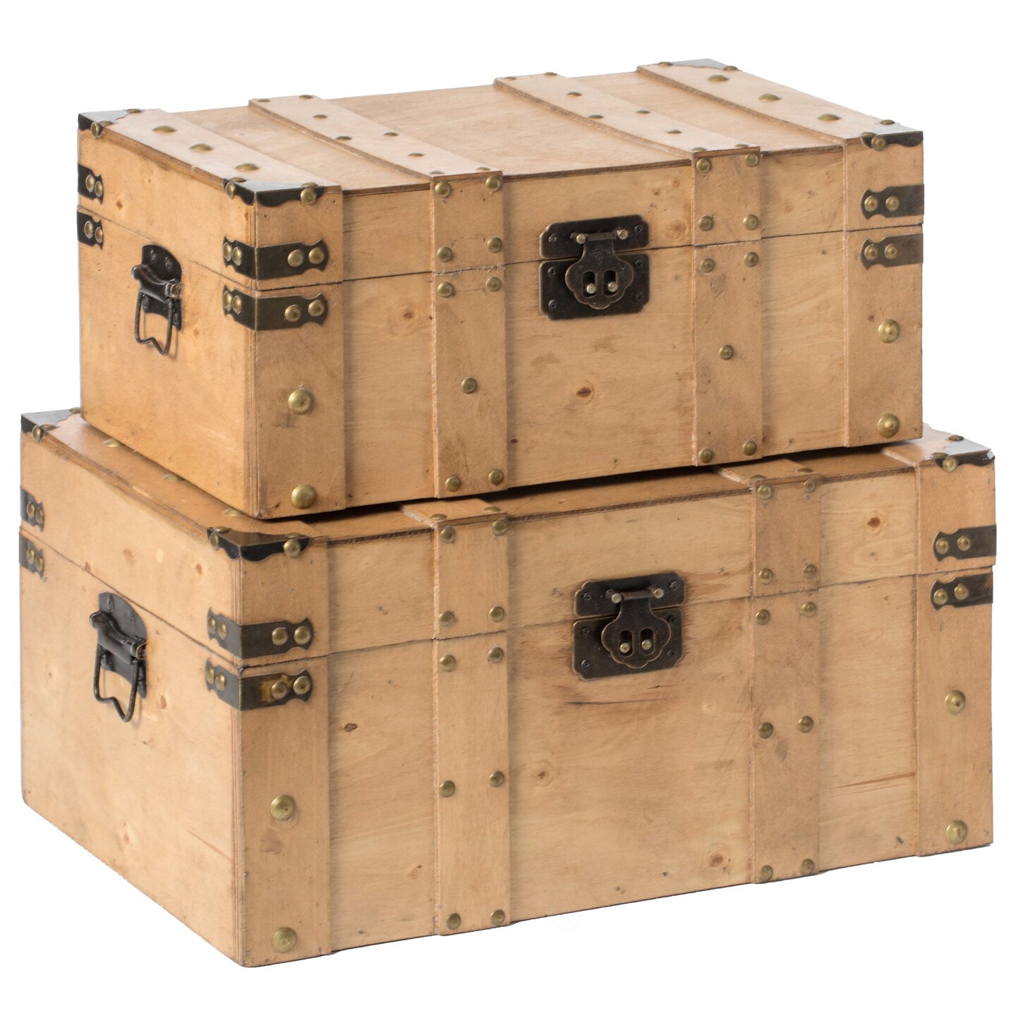 Natural Wooden Style Trunk with Handles