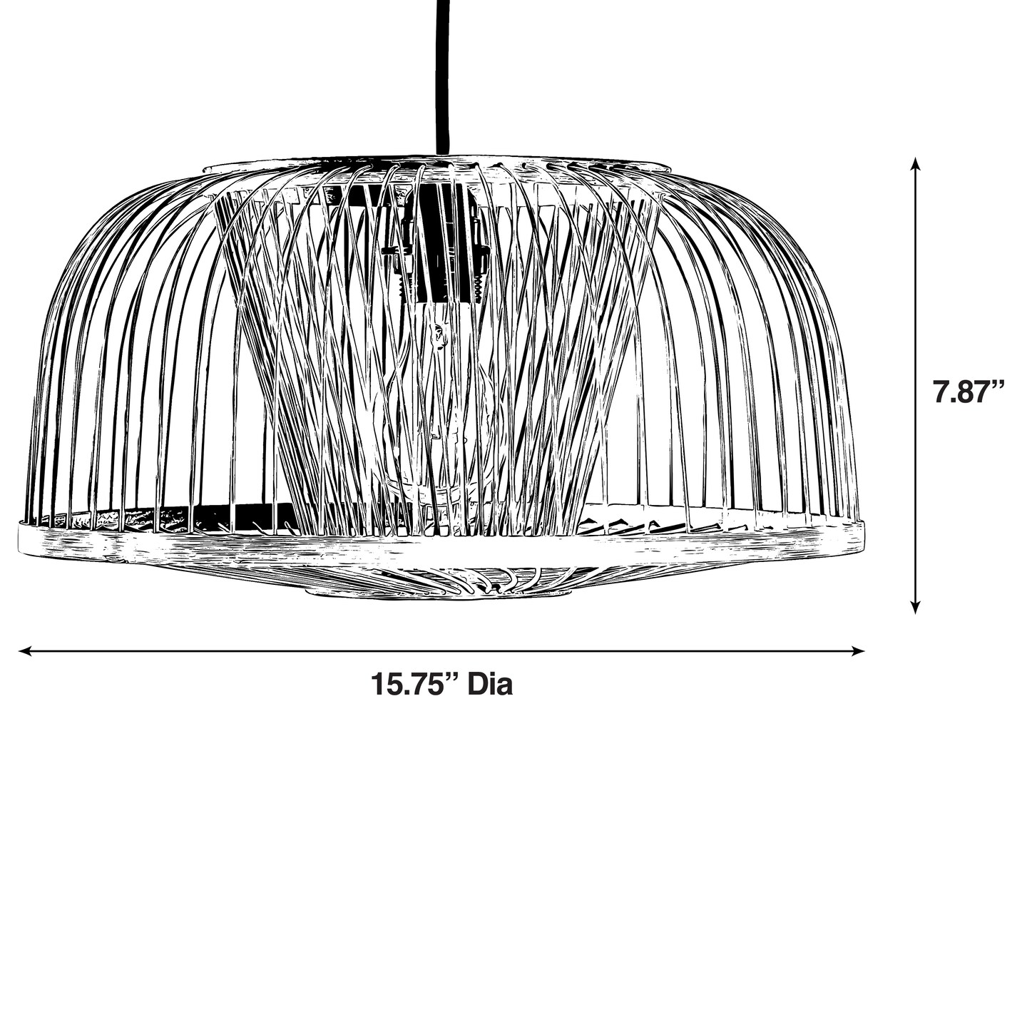 Modern Oval Bamboo Wicker Rattan Hanging Light Shade for Living Room, Dining Room, Entryway