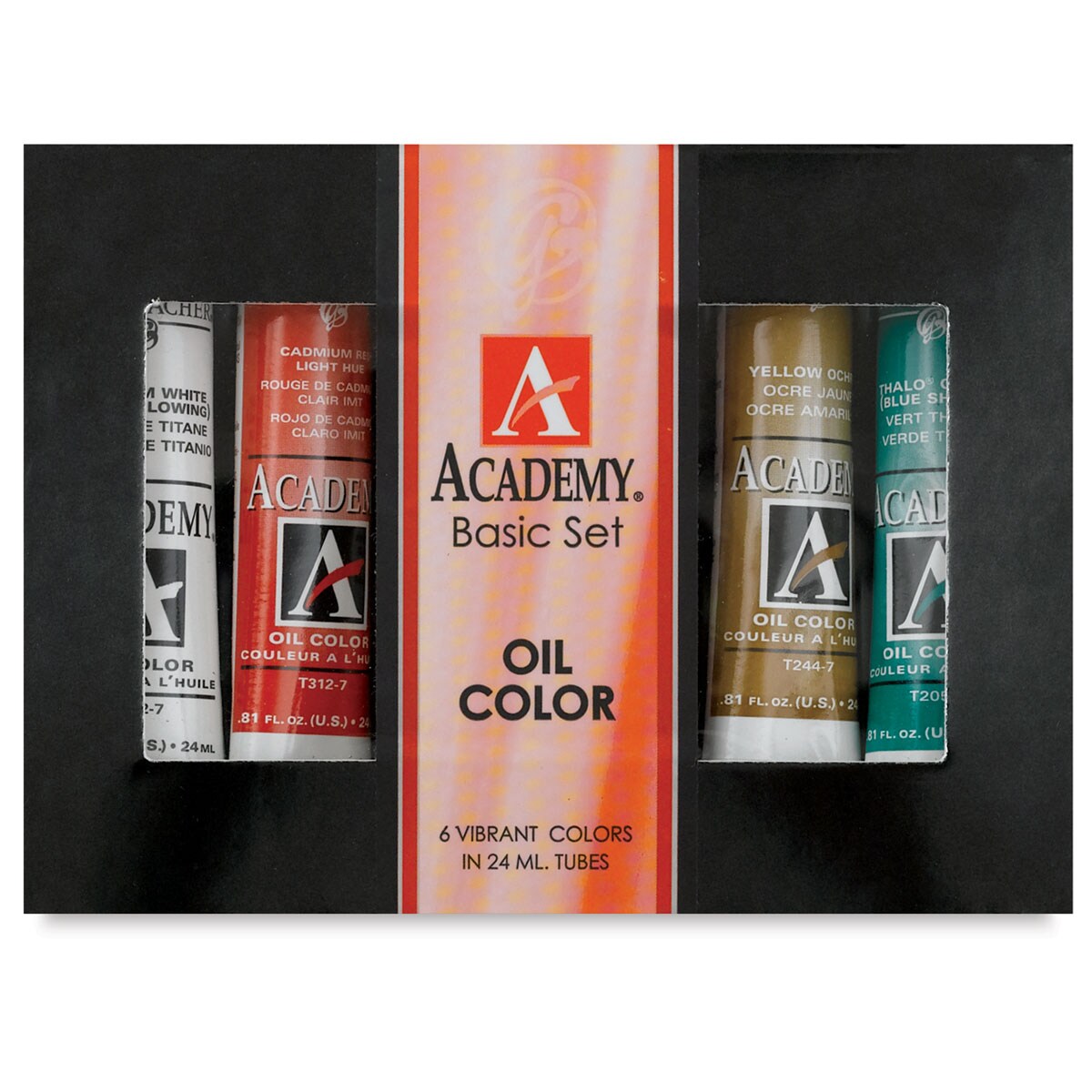 Grumbacher Academy Oil Colors - Set of 6, Collegiate Set, 24 ml tubes
