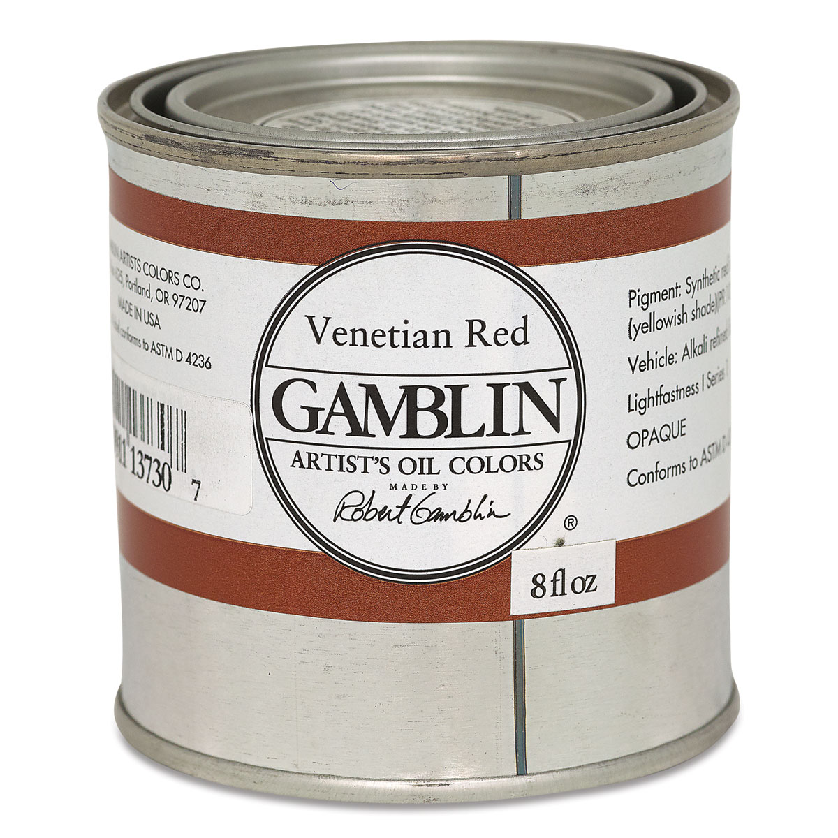 Gamblin Artist&#x27;s Oil Color - Venetian Red, 8 oz Can