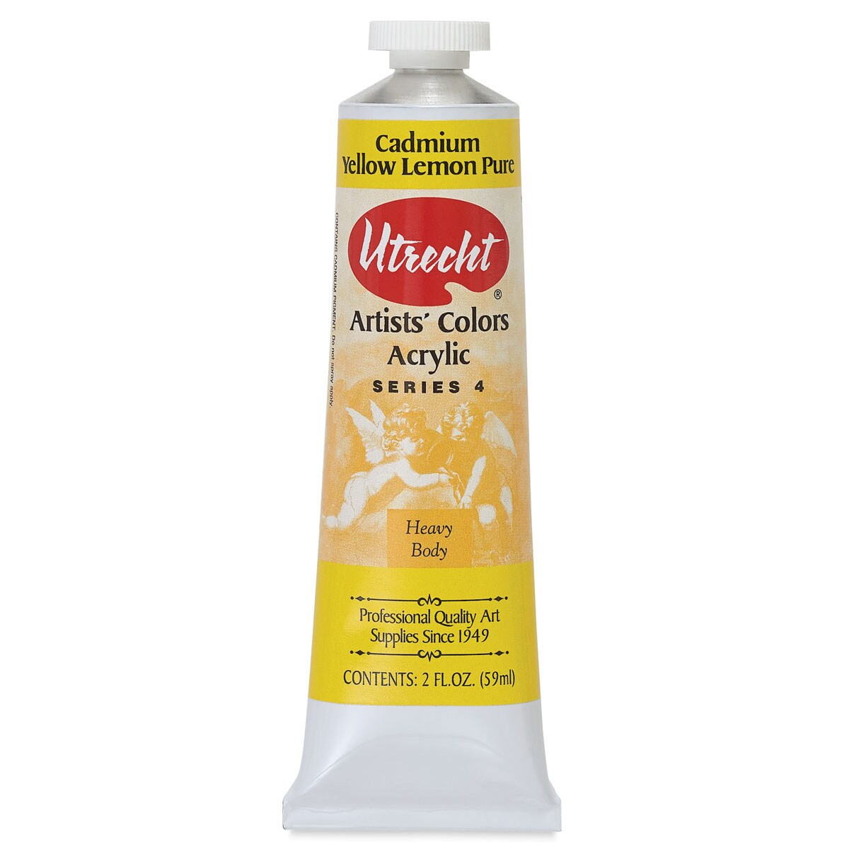 Utrecht Artists' Acrylic Paint - Cadmium Yellow Lemon, 2 oz tube